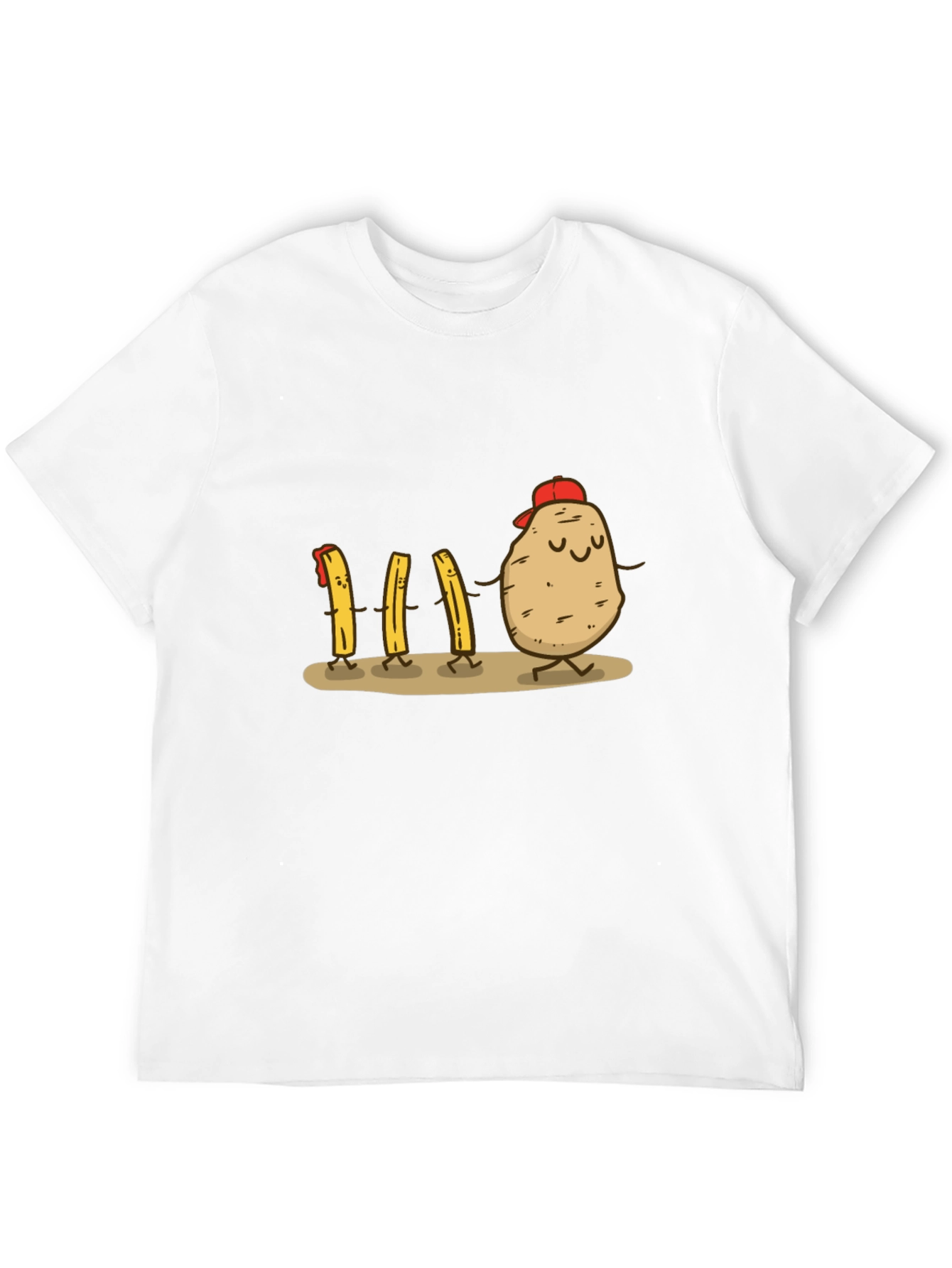 Black Funny Potato & Fries Graphic T-Shirt view 12