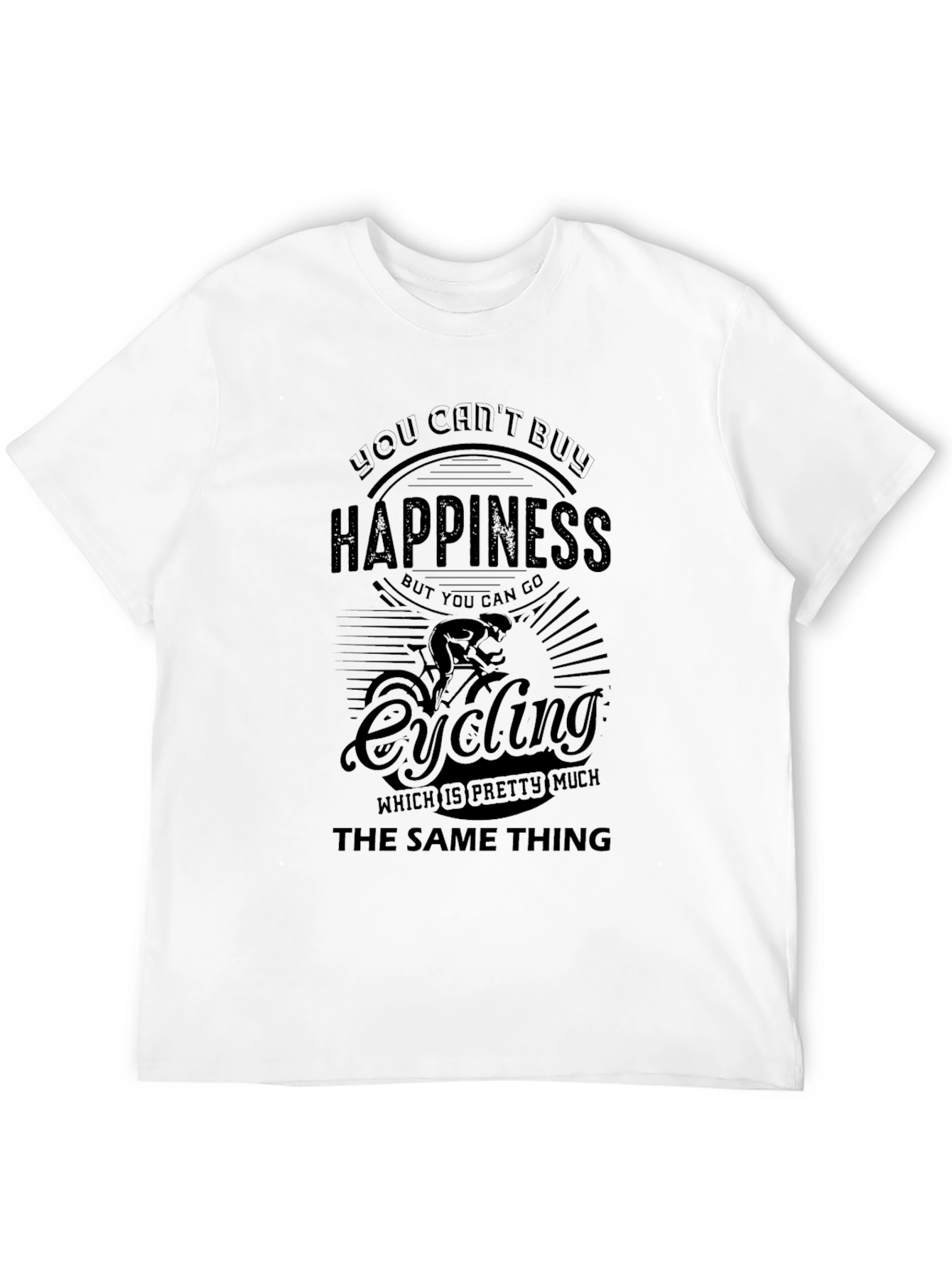 Black Cycling Happiness T-Shirt view 12