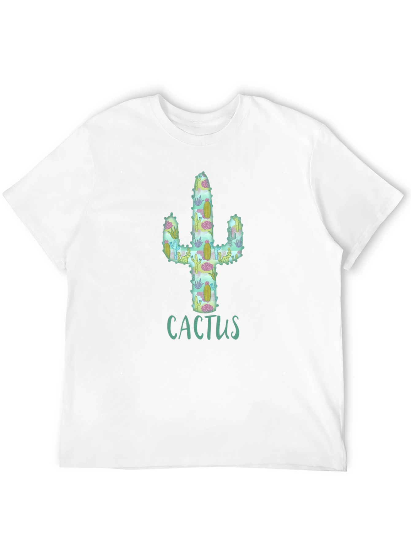 Black Cactus Pattern Graphic T-Shirt view 12