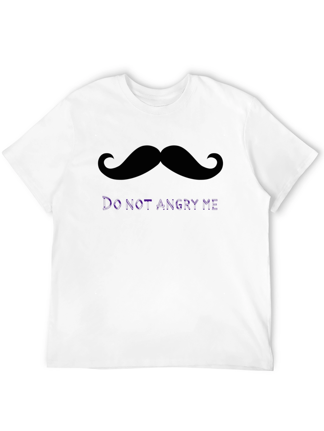 Black Funny Mustache Graphic Tee - Do Not Angry Me! view 12