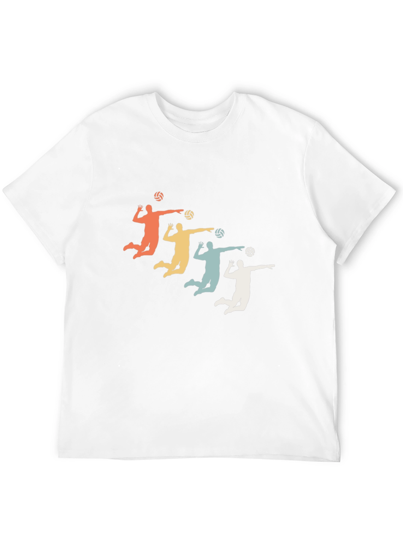 Black Retro Volleyball Silhouette Tee - Black Cotton Blend view 12