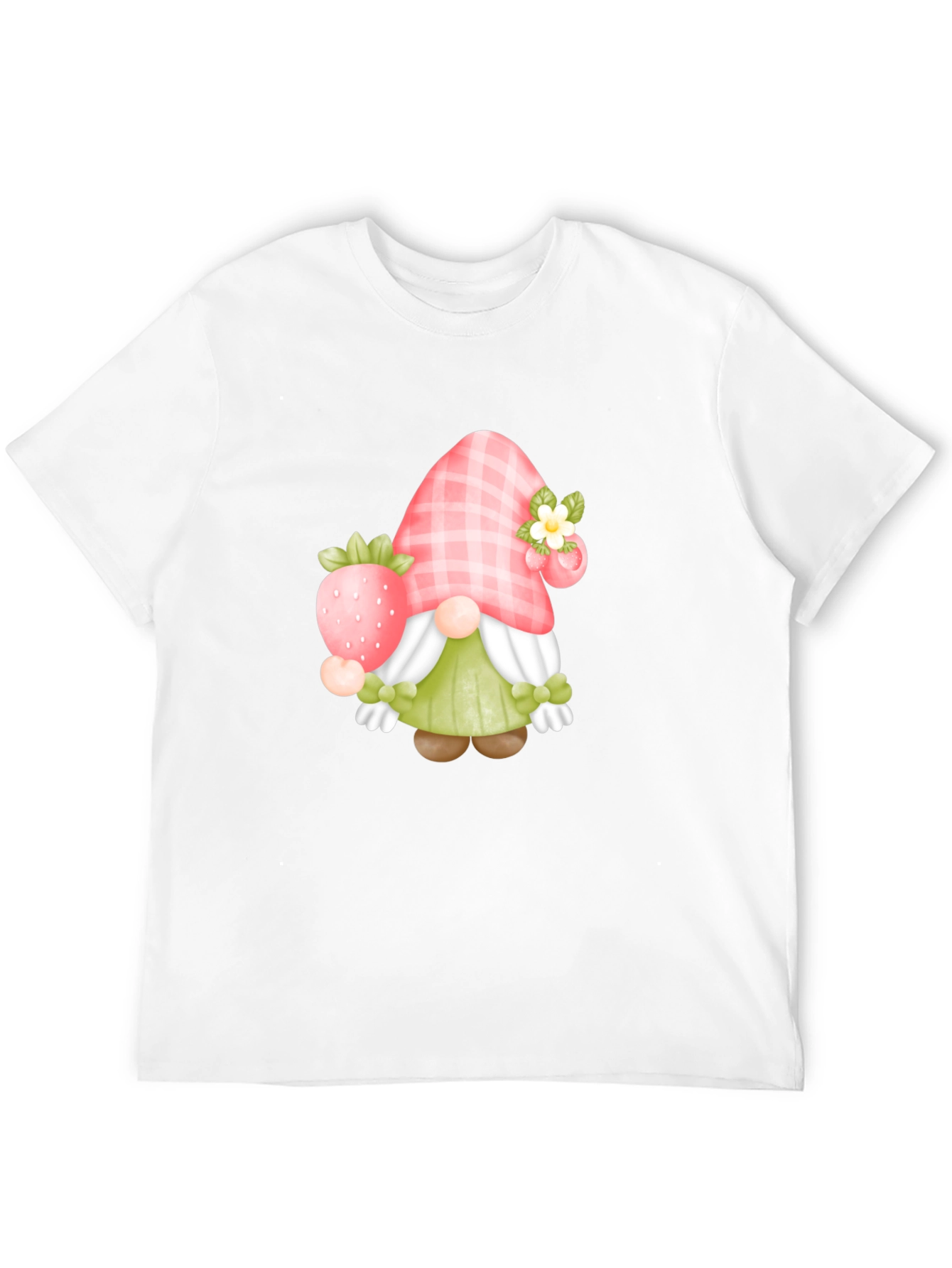 Black Strawberry Gnome Graphic Tee view 12