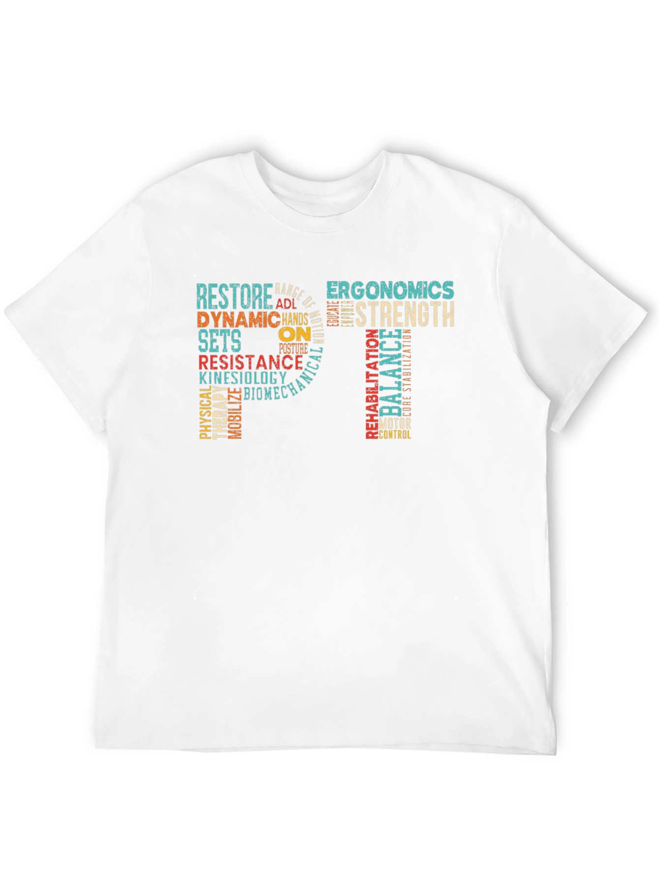 PT Physical Therapy Word Art Graphic T-Shirt - 12