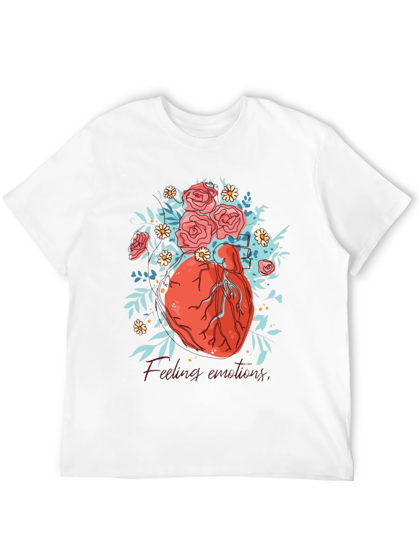 Black Floral Heart Graphic Tee - Express Your Emotions! view 12