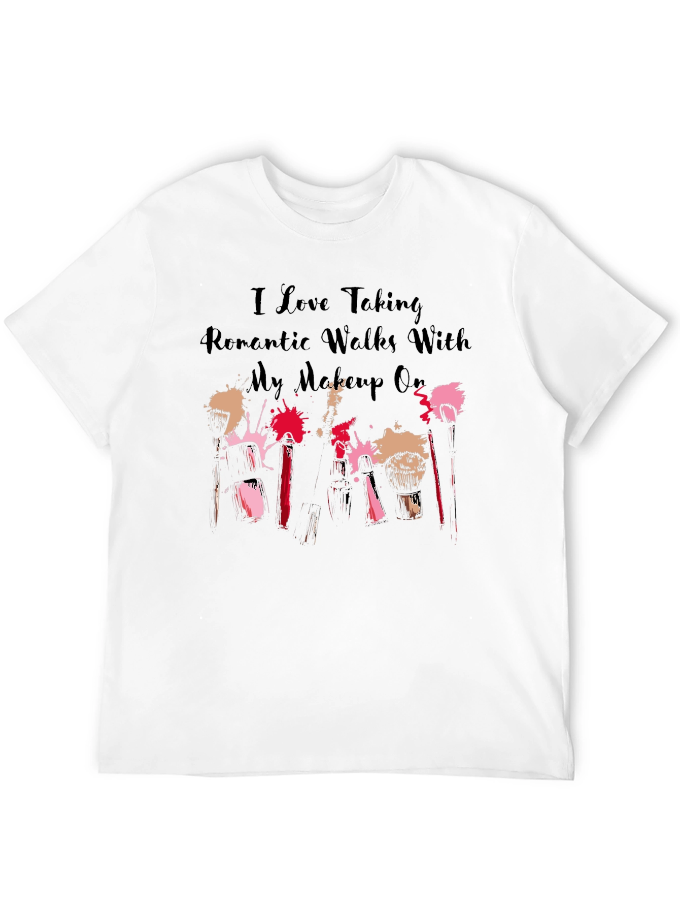 Black Romantic Walks Makeup T-Shirt - Black view 12