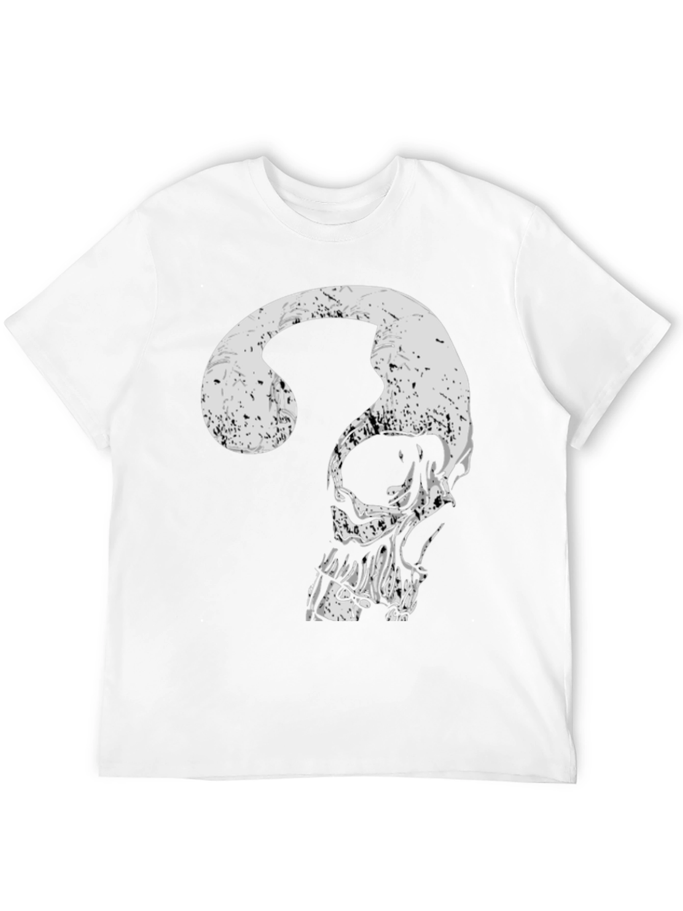 Black Skull Question Mark Graphic Tee - Men's Black T-Shirt view 12