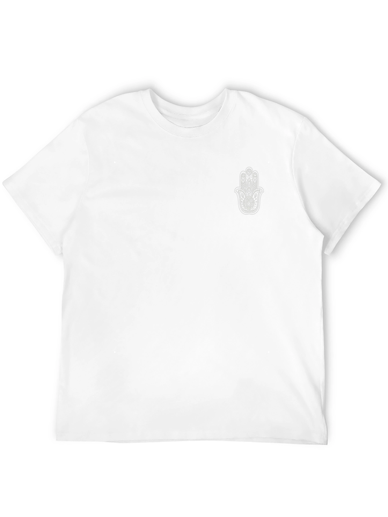 Black Men's Black T-Shirt with Hamsa Hand Graphic view 12