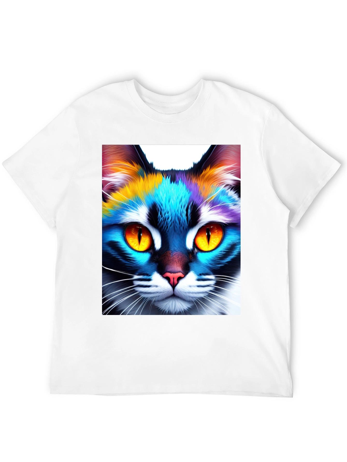 Black Colorful Cat Graphic Tee - Unique Unisex Design view 12