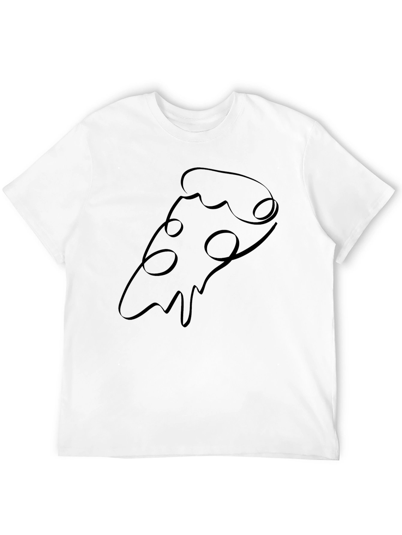 Black Pizza Slice Graphic Tee - Minimalist Style view 12