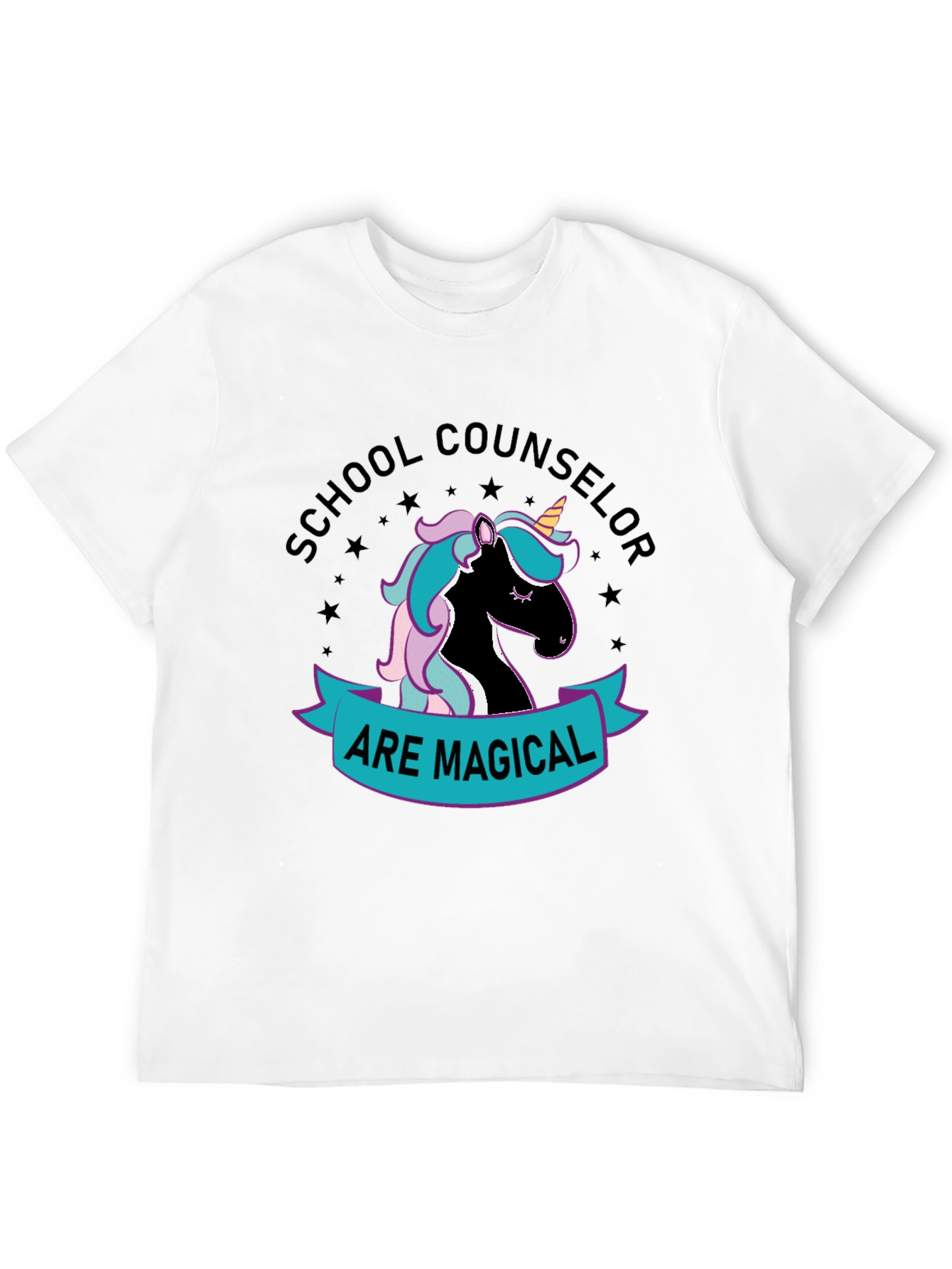 Black School Counselor Unicorn T-Shirt view 12