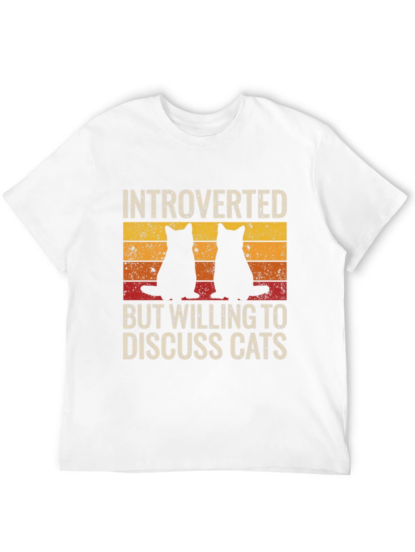 Black Introverted Cat Lover T-Shirt - Novelty Design view 12
