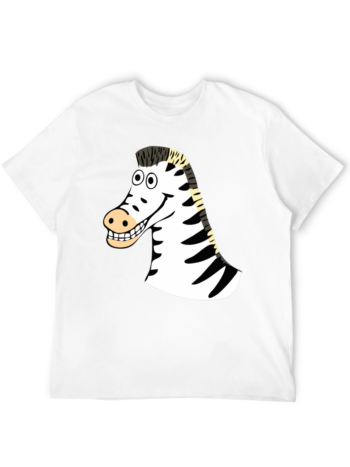 Black Zebra Cartoon Graphic T-Shirt view 12