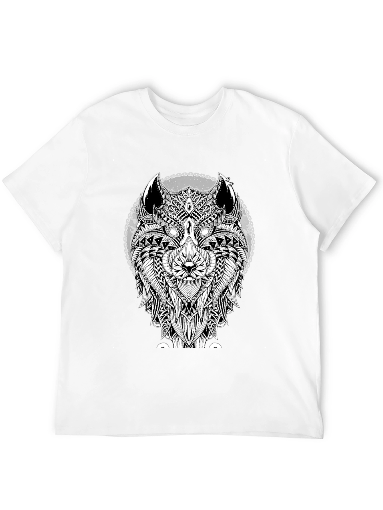 Black Wolf Graphic Tee - Black Cotton T-Shirt view 12