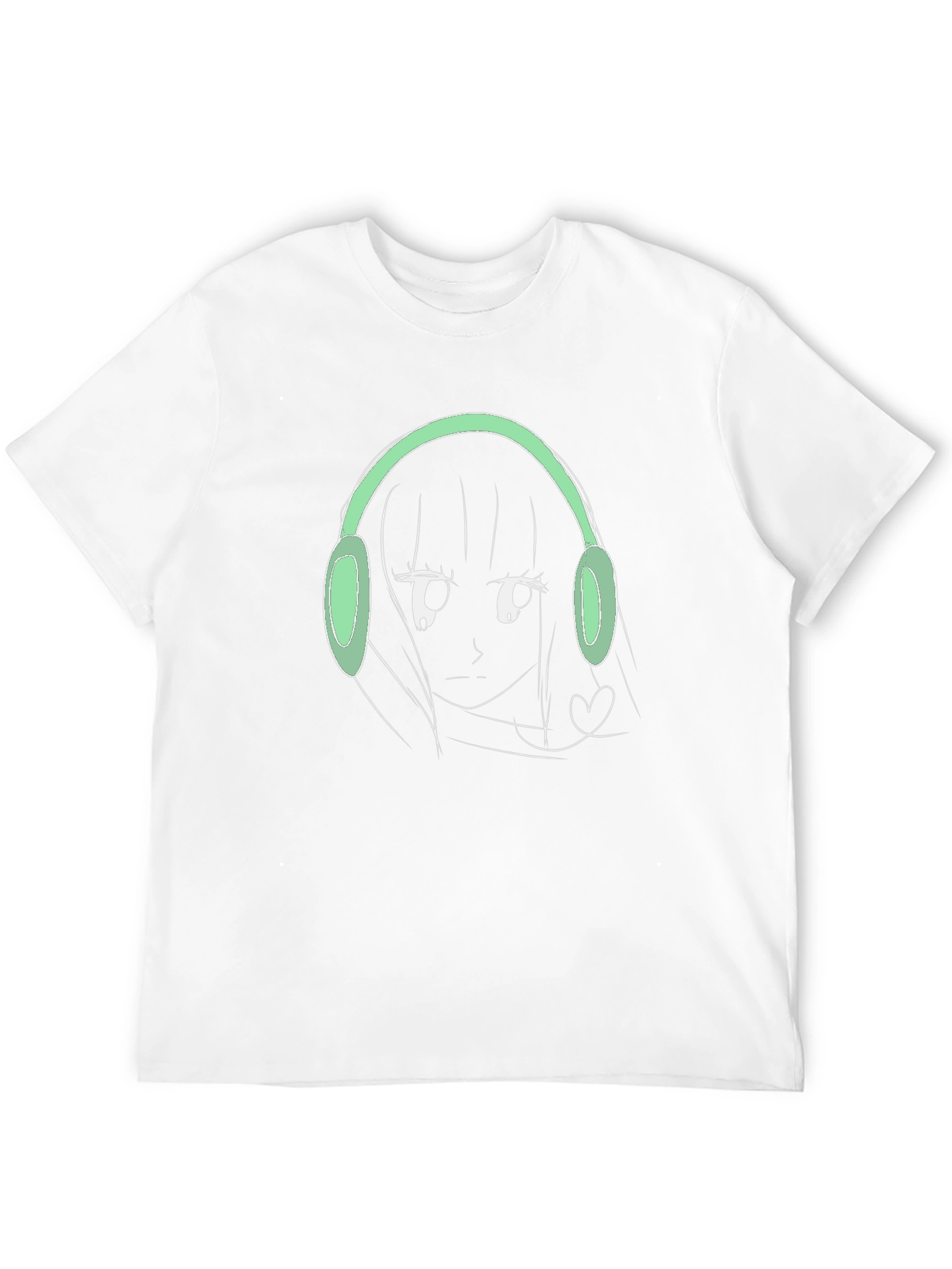 Anime Girl Headphones Graphic T-Shirt - Trendy Streetwear - 12