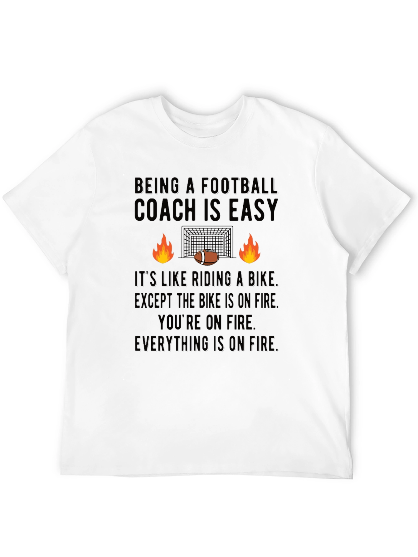 Black Funny Football Coach On Fire T-Shirt view 12