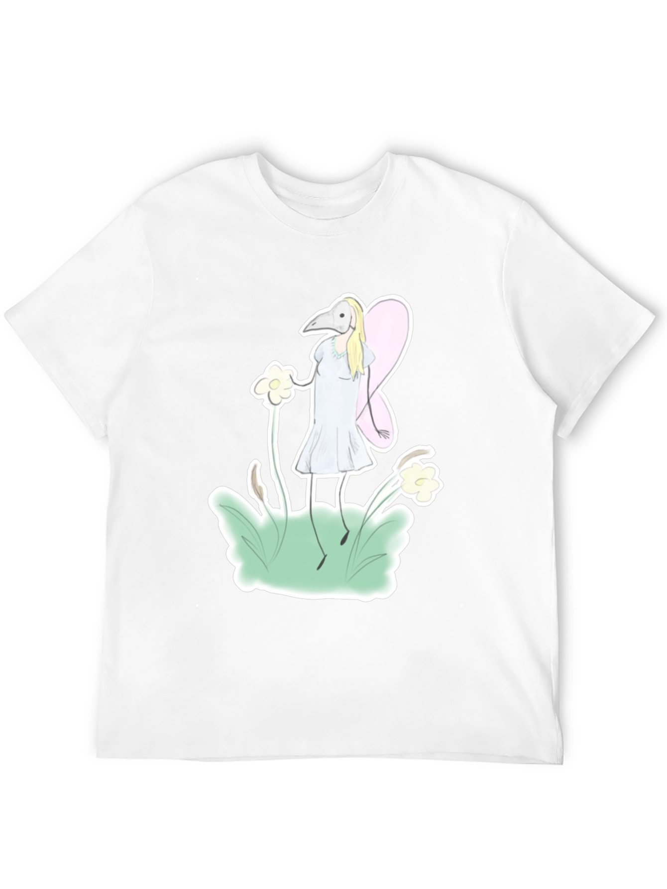 Black Whimsical Plague Doctor Fairy Graphic T-Shirt view 12