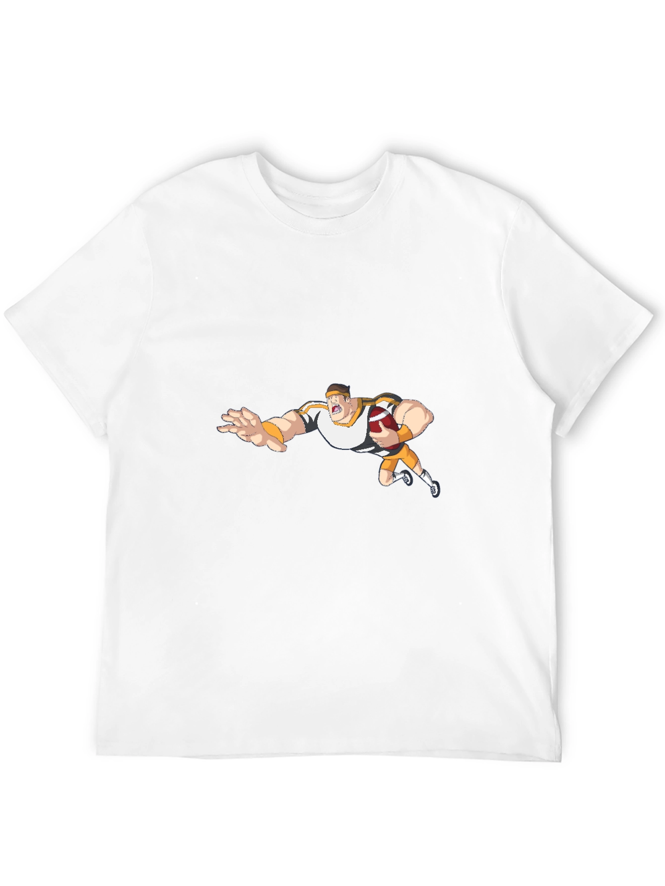 Black Cartoon Football Player Black T-Shirt view 12