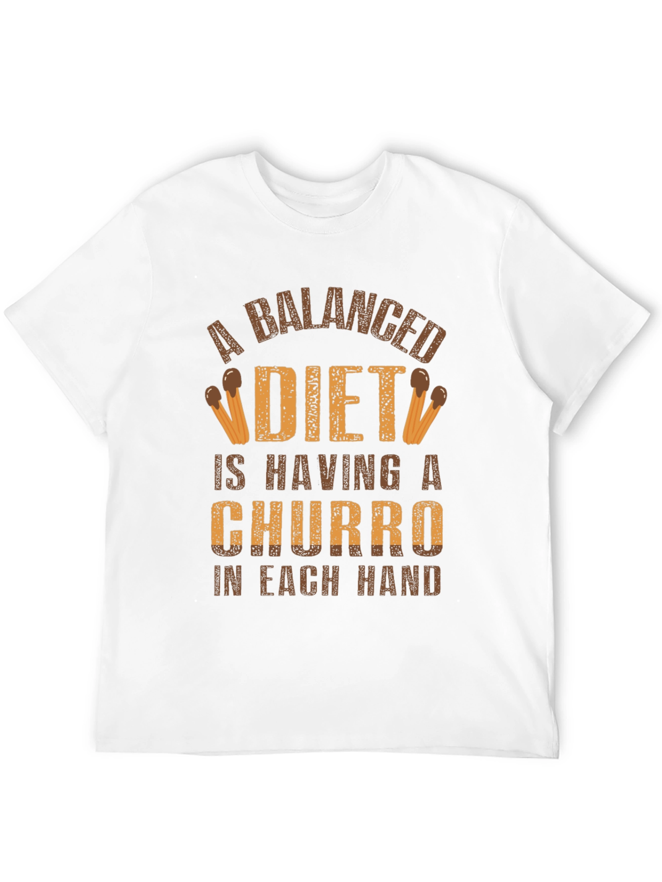 Black Balanced Diet Churro T-Shirt - Funny Foodie Tee view 12