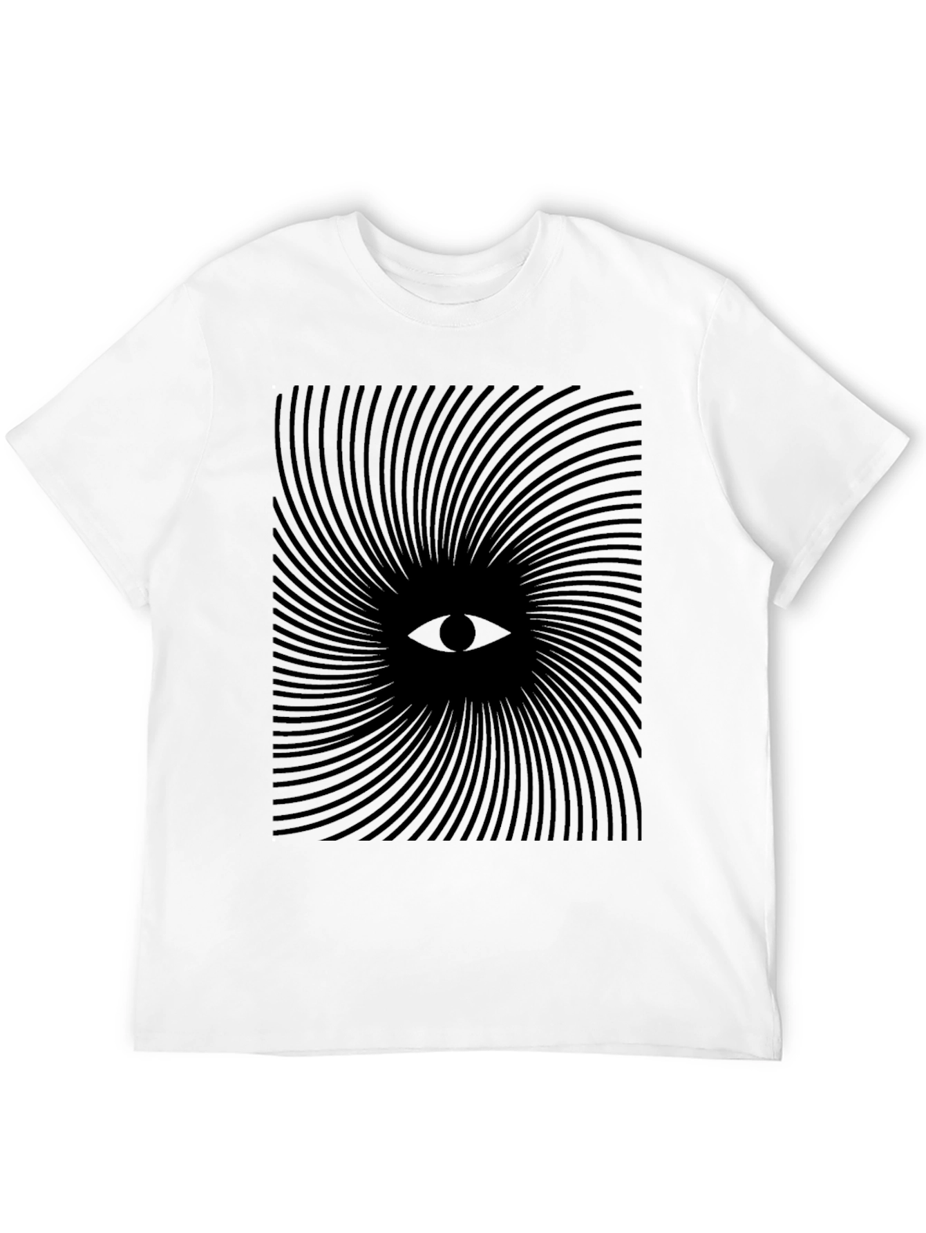 Black Hypnotic Eye Spiral Black T-Shirt view 12