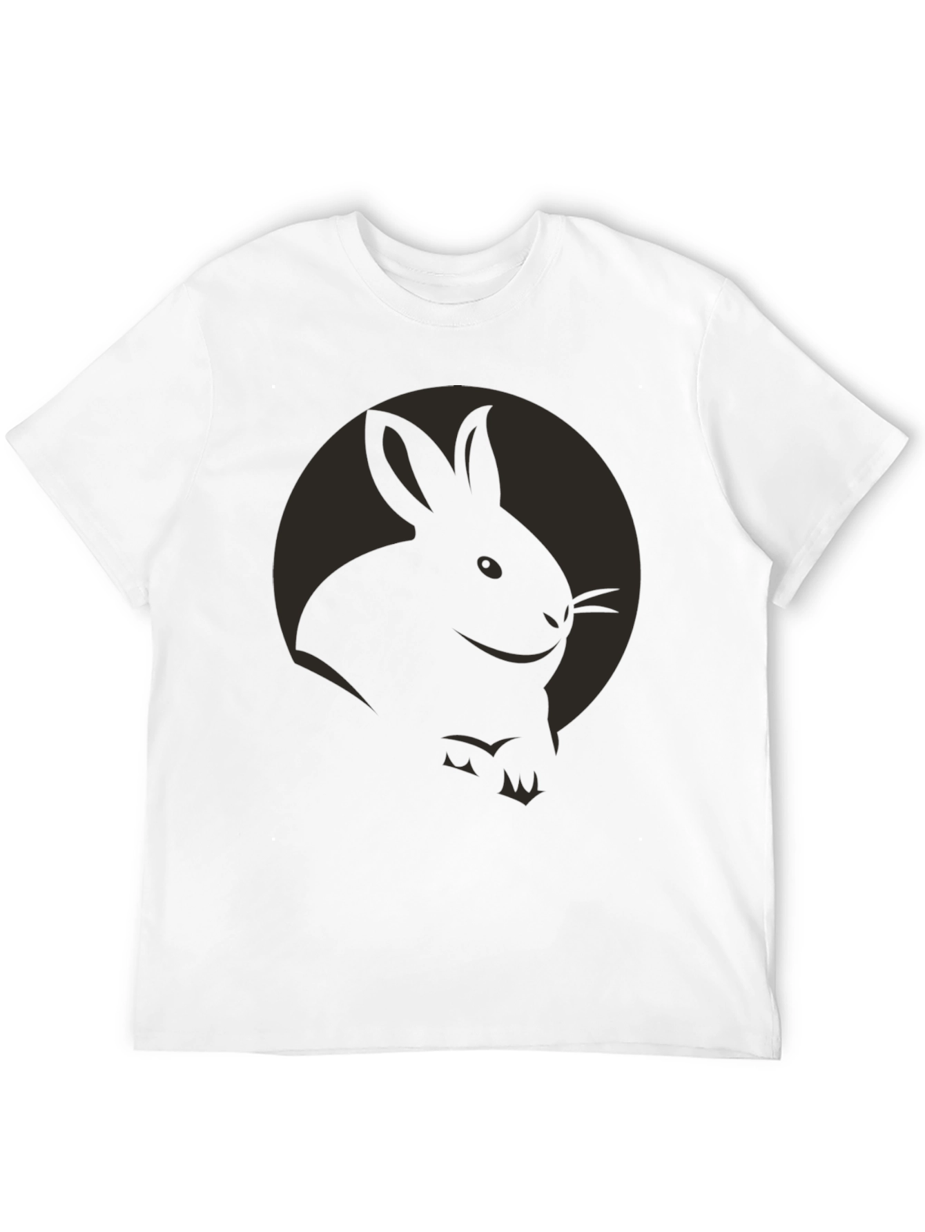 Black Rabbit Graphic Tee - Soft Black Cotton Shirt view 12