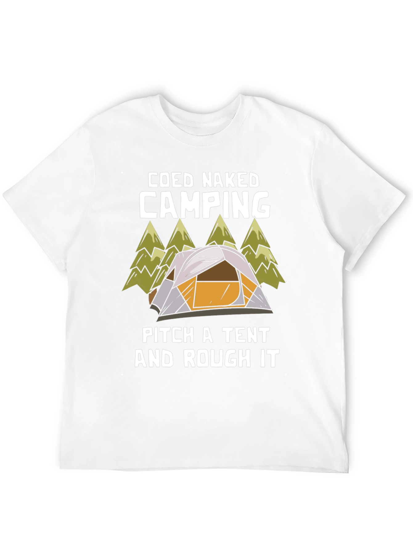 Black Coed Naked Camping T-Shirt: Pitch a Tent & Rough It! view 12