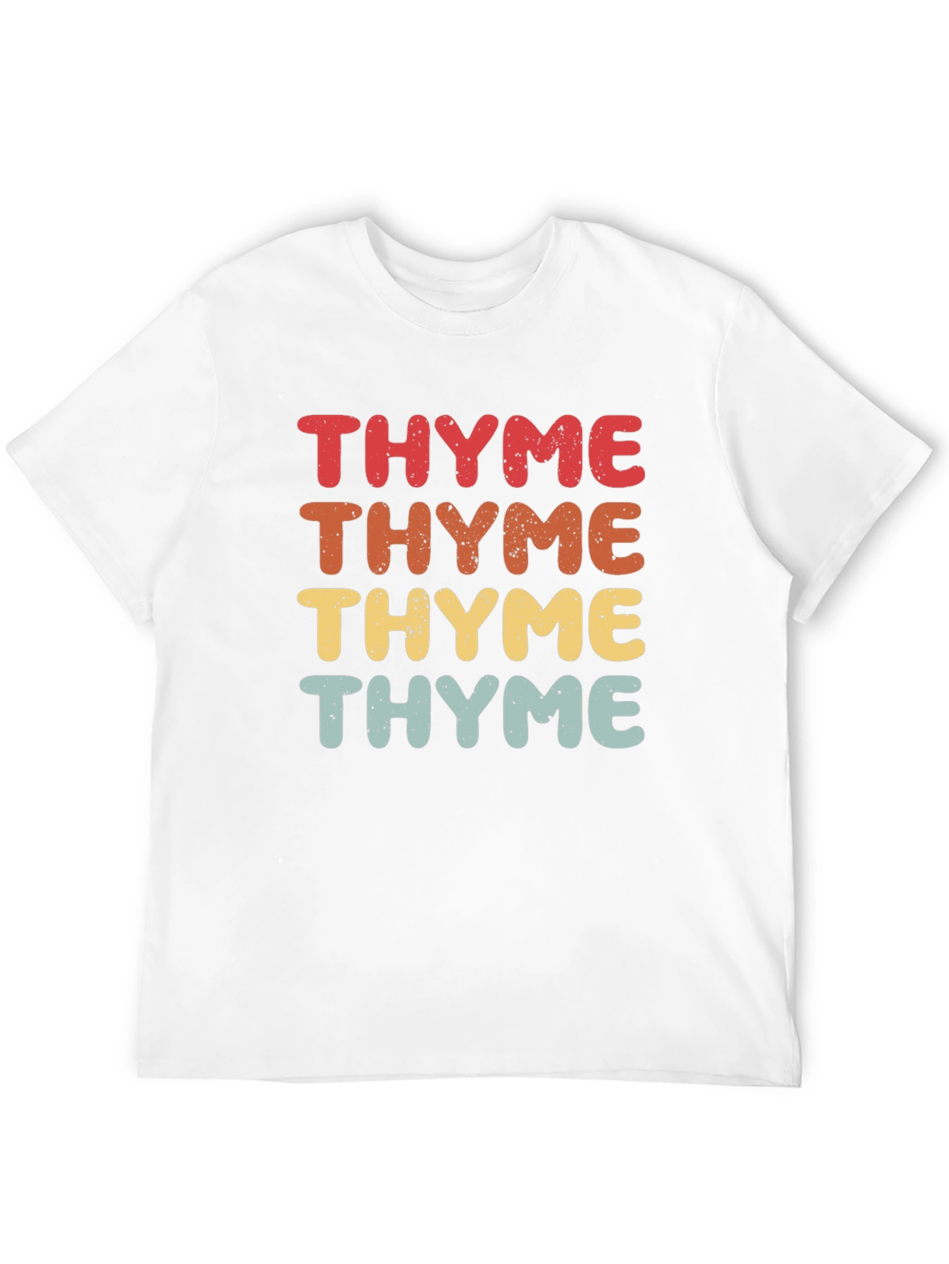 Black Retro "Thyme" Graphic Print T-Shirt view 12