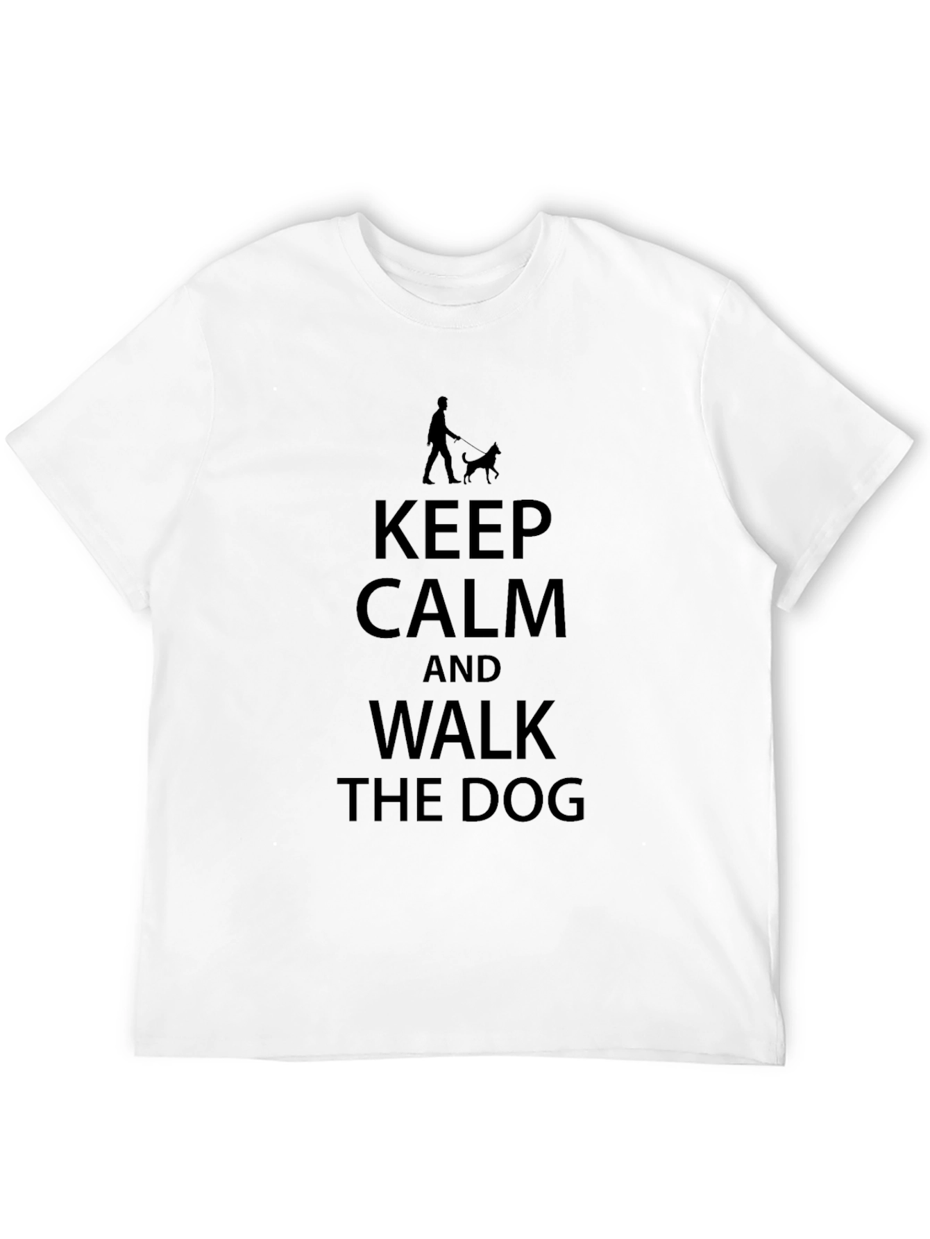 Black Keep Calm and Walk the Dog T-Shirt - Black view 12