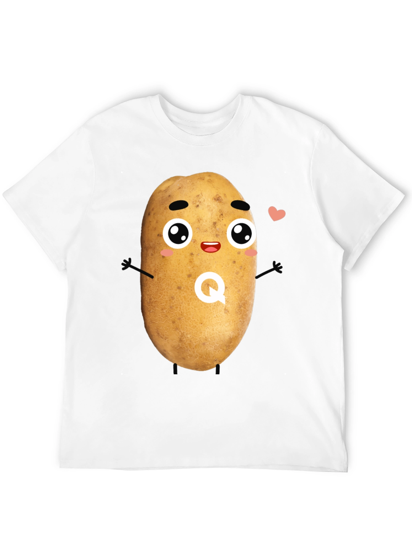 Black Kawaii Potato T-Shirt - Funny Graphic Tee view 12