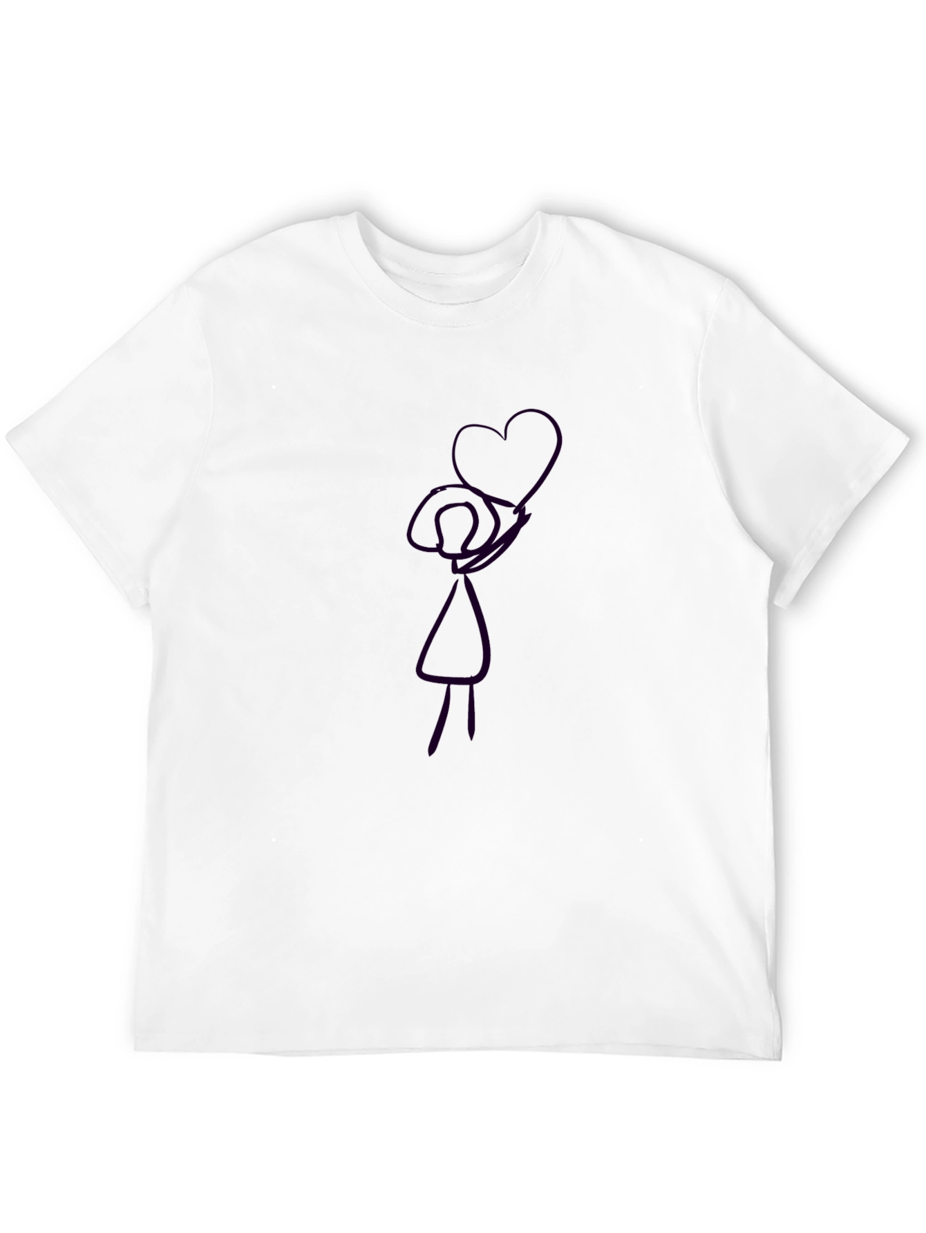 Black Heart Girl Graphic Black T-Shirt view 12