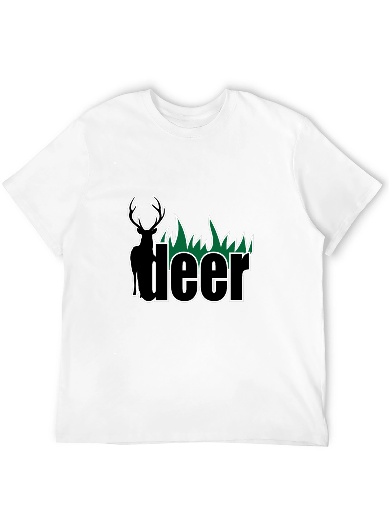 Black Deer Graphic Tee - Black Cotton Blend T-Shirt view 12