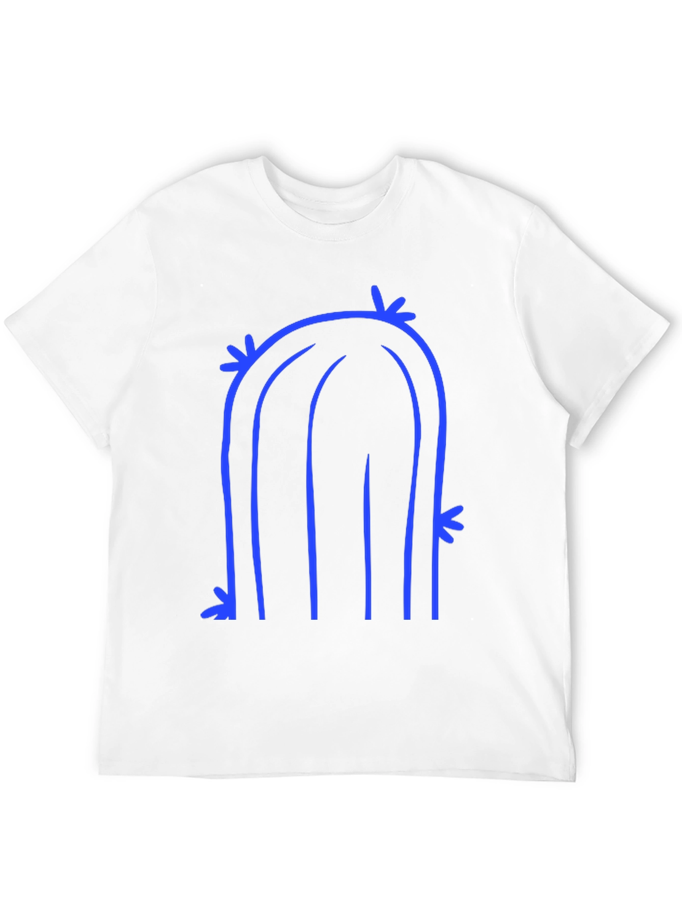 Black Abstract Cactus Graphic Tee - Black Cotton T-Shirt view 12