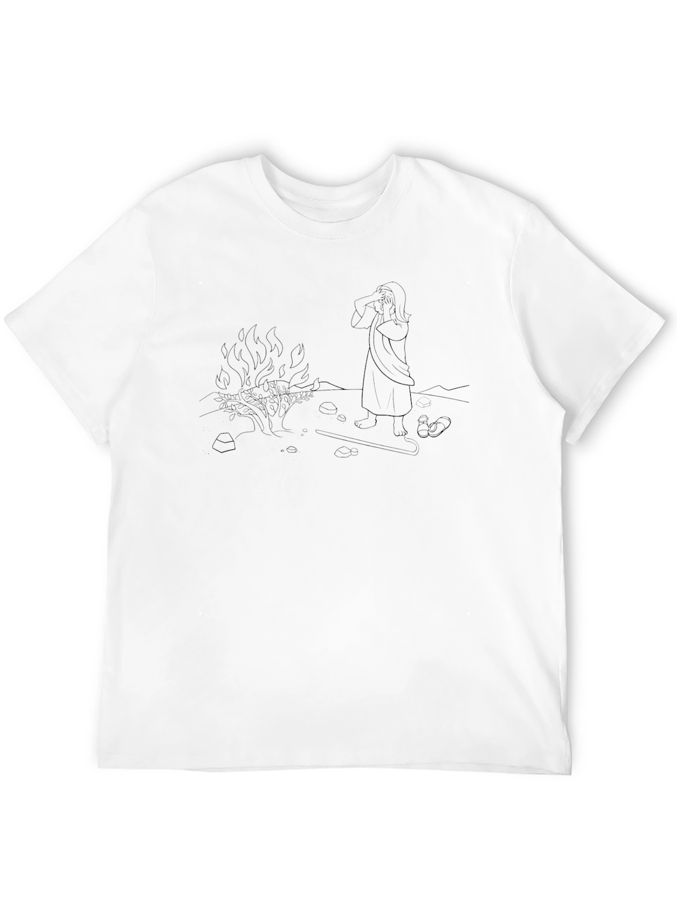 Black Burning Bush Graphic Tee - Unisex Black T-Shirt view 12