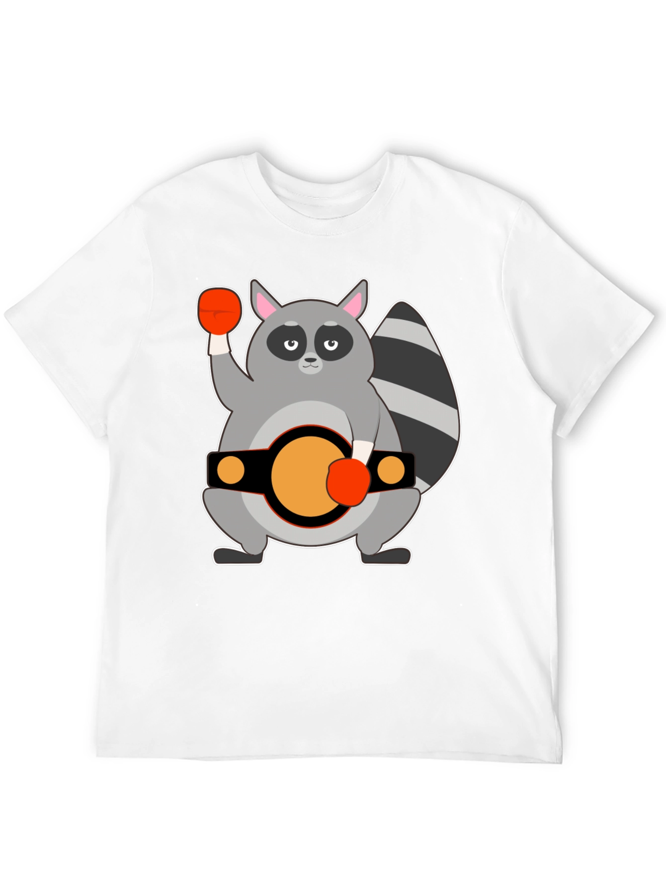 Black Raccoon Boxer Graphic Tee - Black Cotton T-Shirt view 12