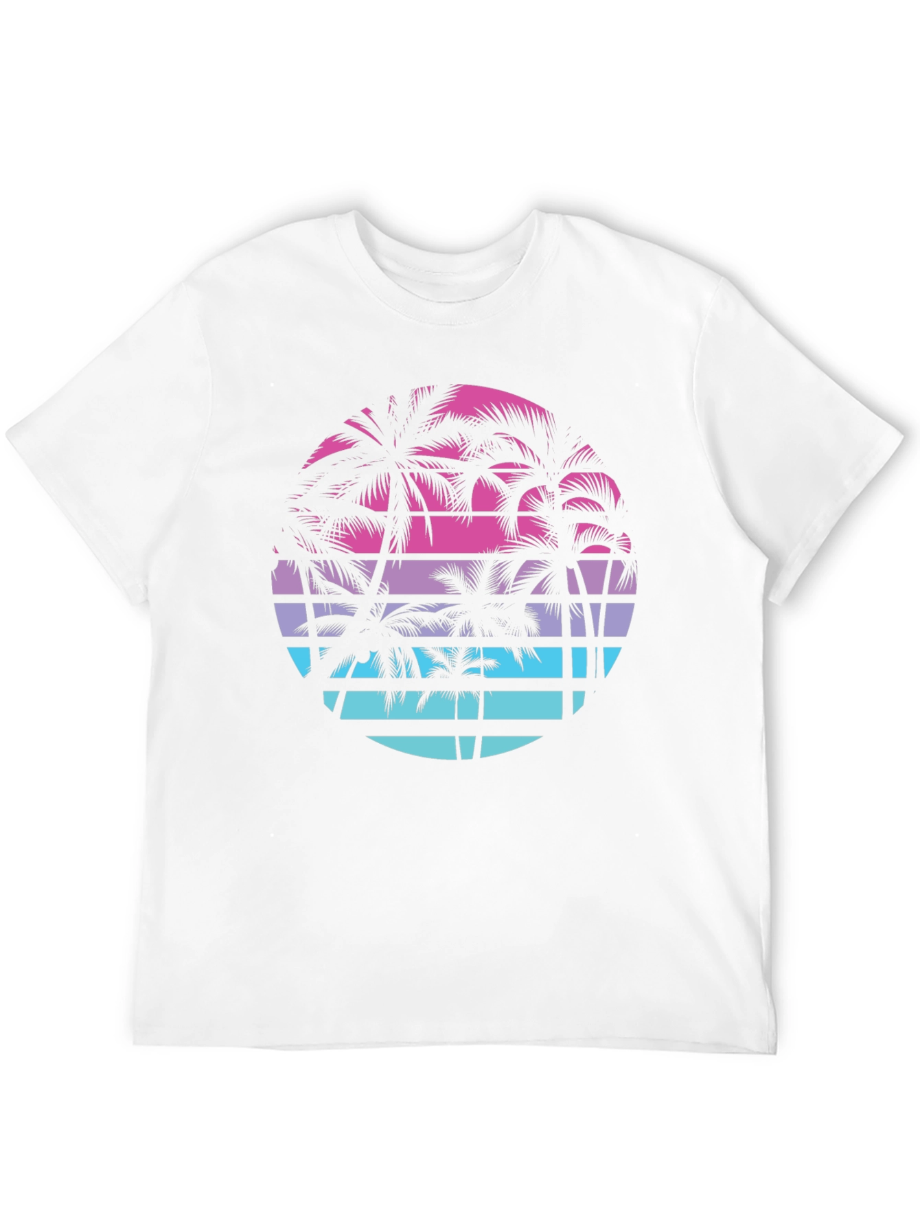 Black Retro Palm Tree Sunset T-Shirt view 12