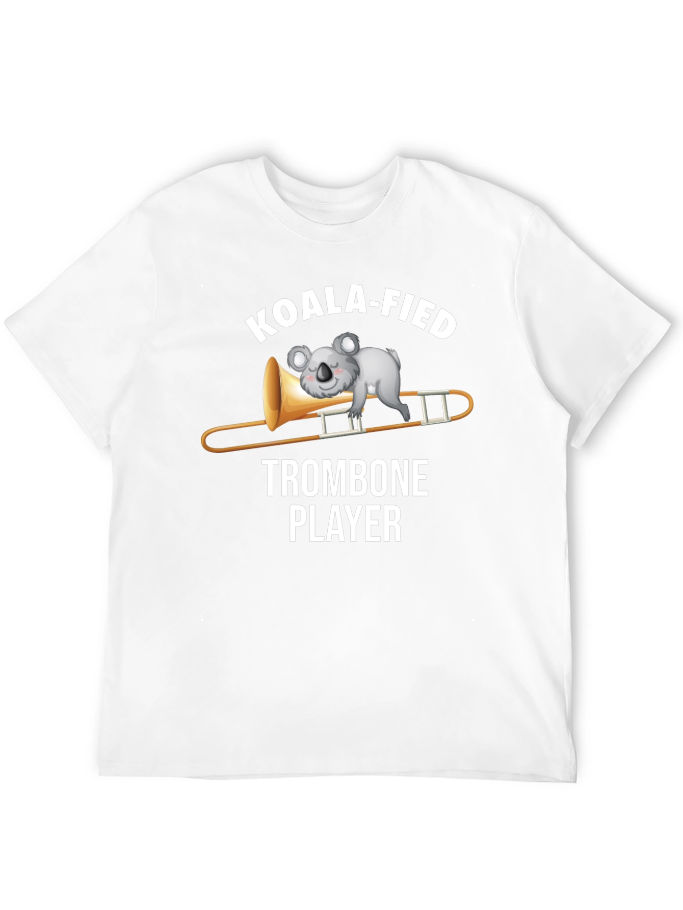 Black Koala-fied Trombone Player Graphic T-Shirt view 12
