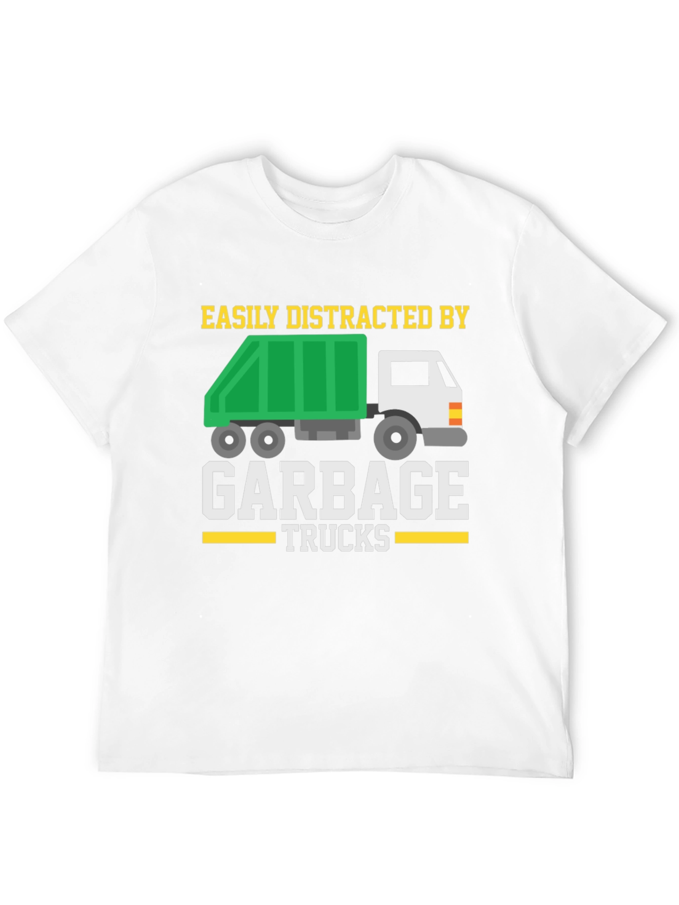 Black Easily Distracted by Garbage Trucks T-Shirt view 12