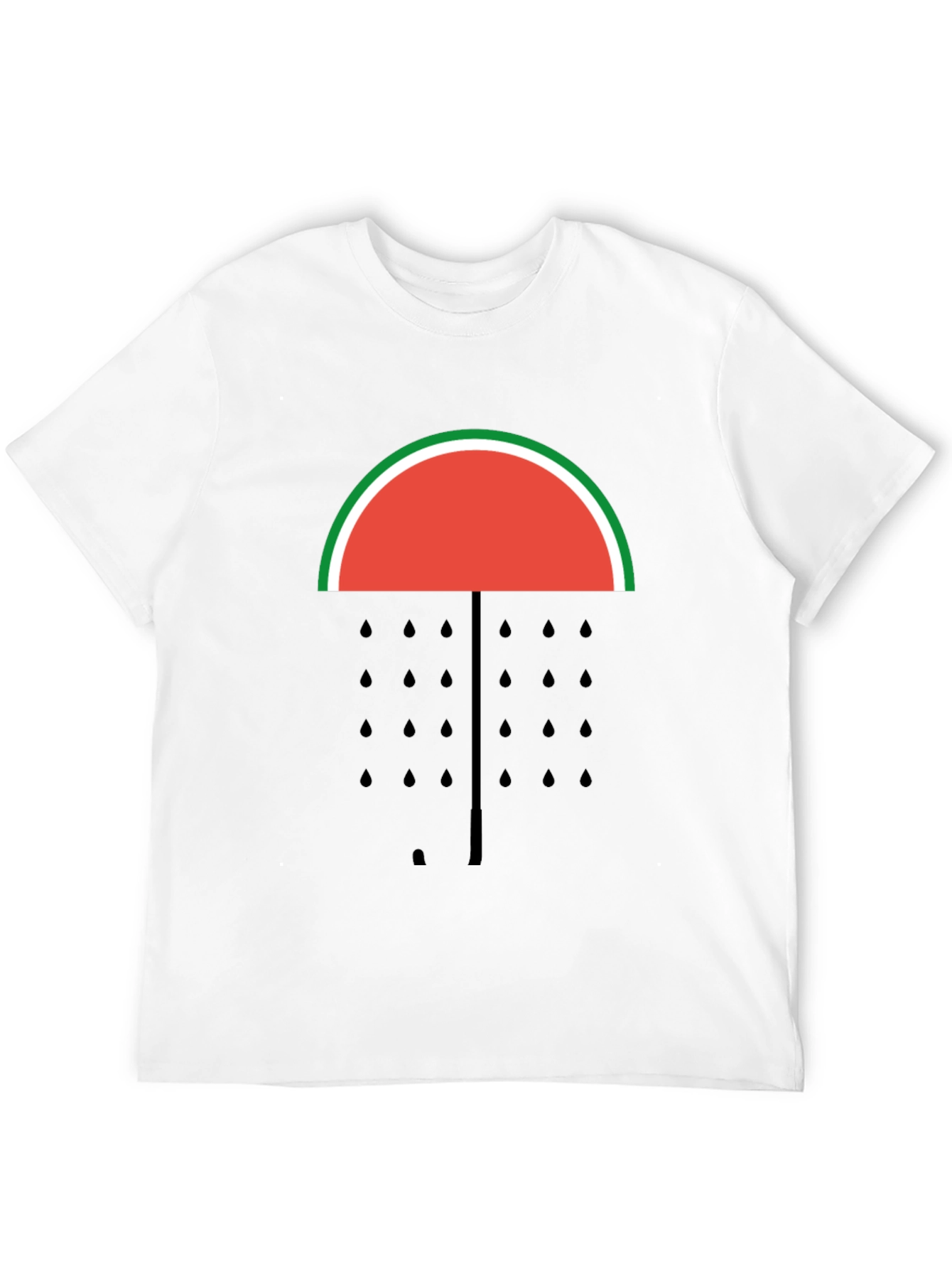 Black Watermelon Umbrella T-Shirt - Fruit Graphic Tee view 12
