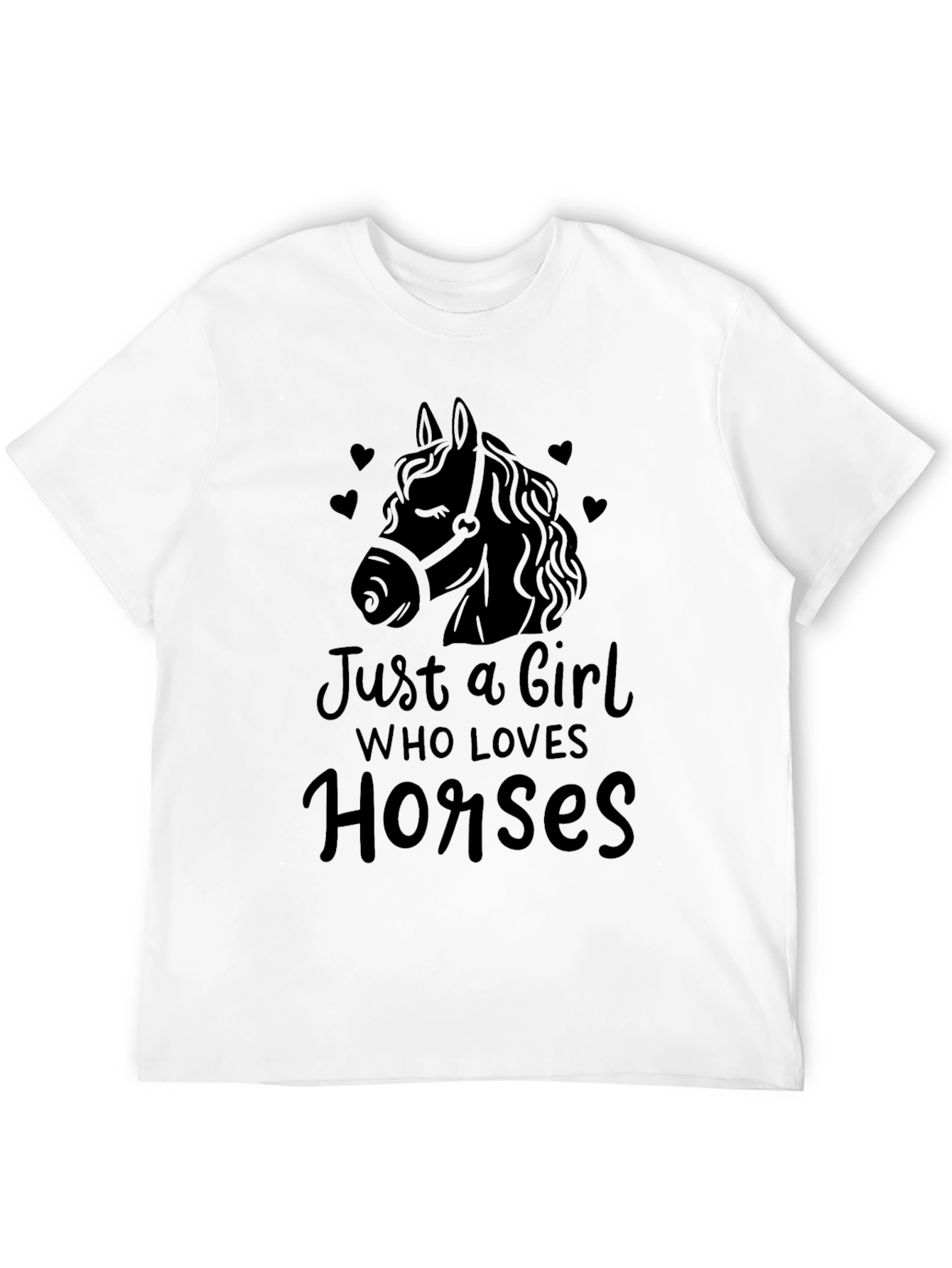 Black Just a Girl Who Loves Horses T-Shirt view 12