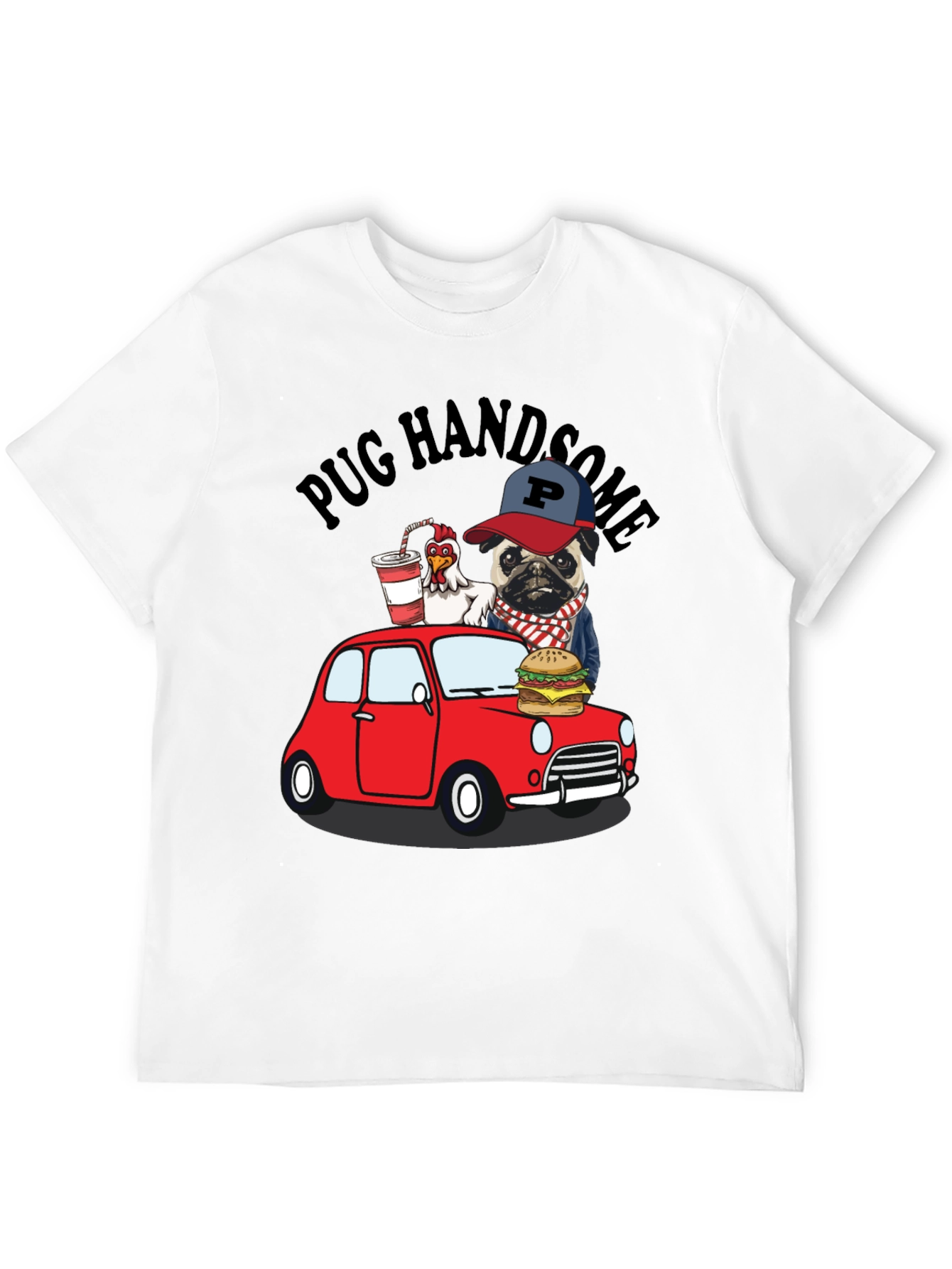 Black Pug Handsome Graphic Tee view 12