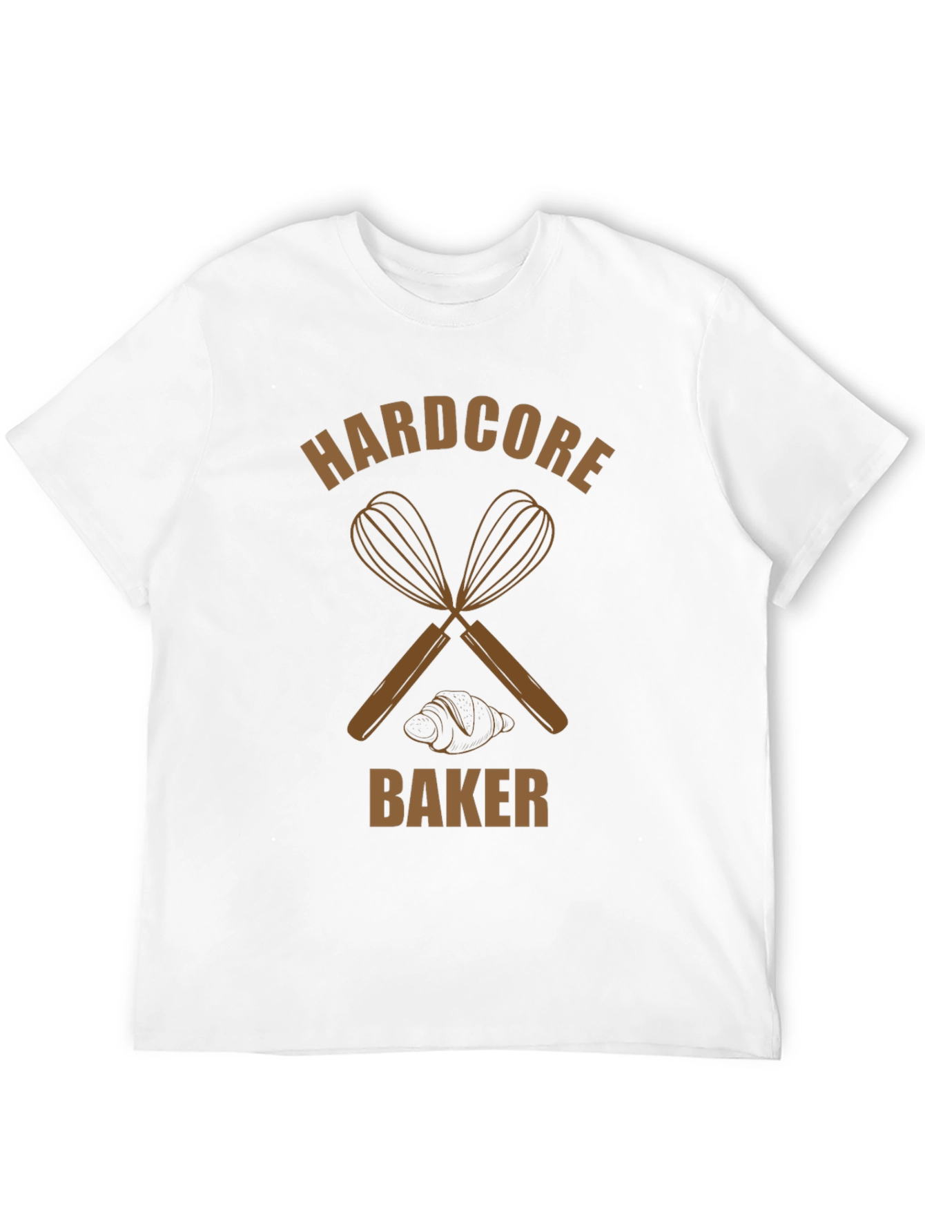 Hardcore Baker T-Shirt: Whisk & Croissant Design - 12