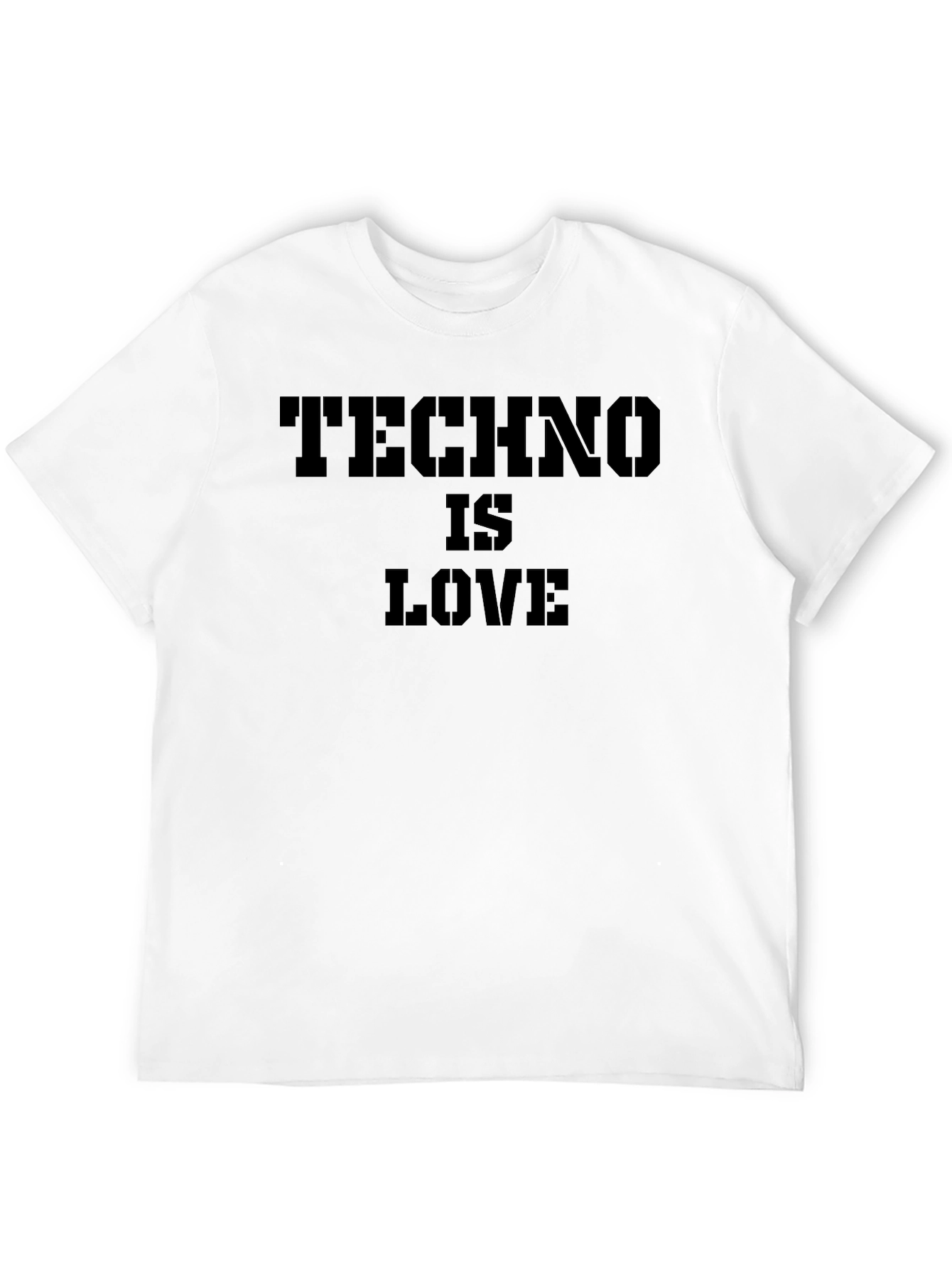 Black Techno is Love Black T-Shirt view 12