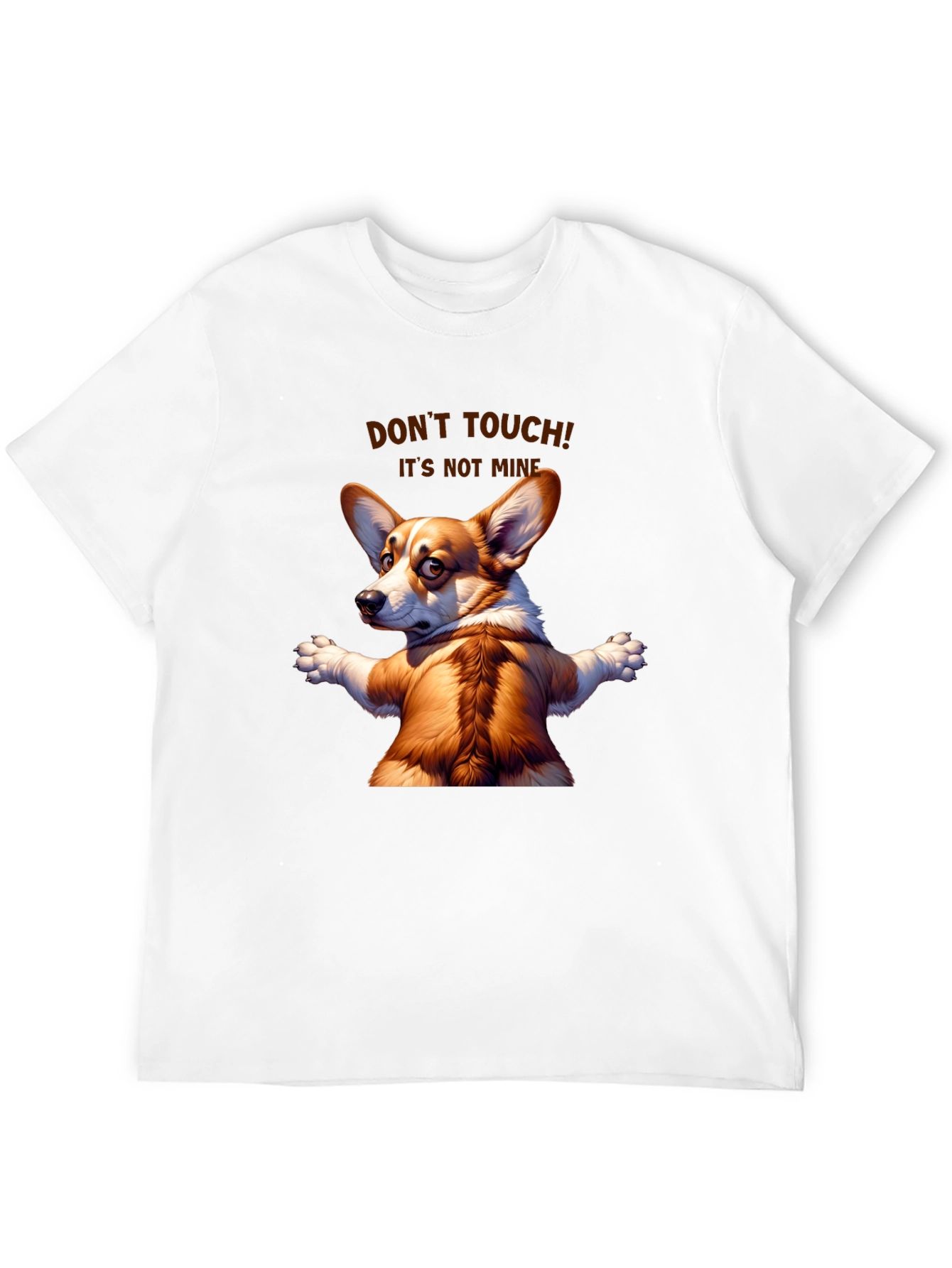 Black Funny Corgi Graphic Tee - Don't Touch! It's Not Mine! view 12