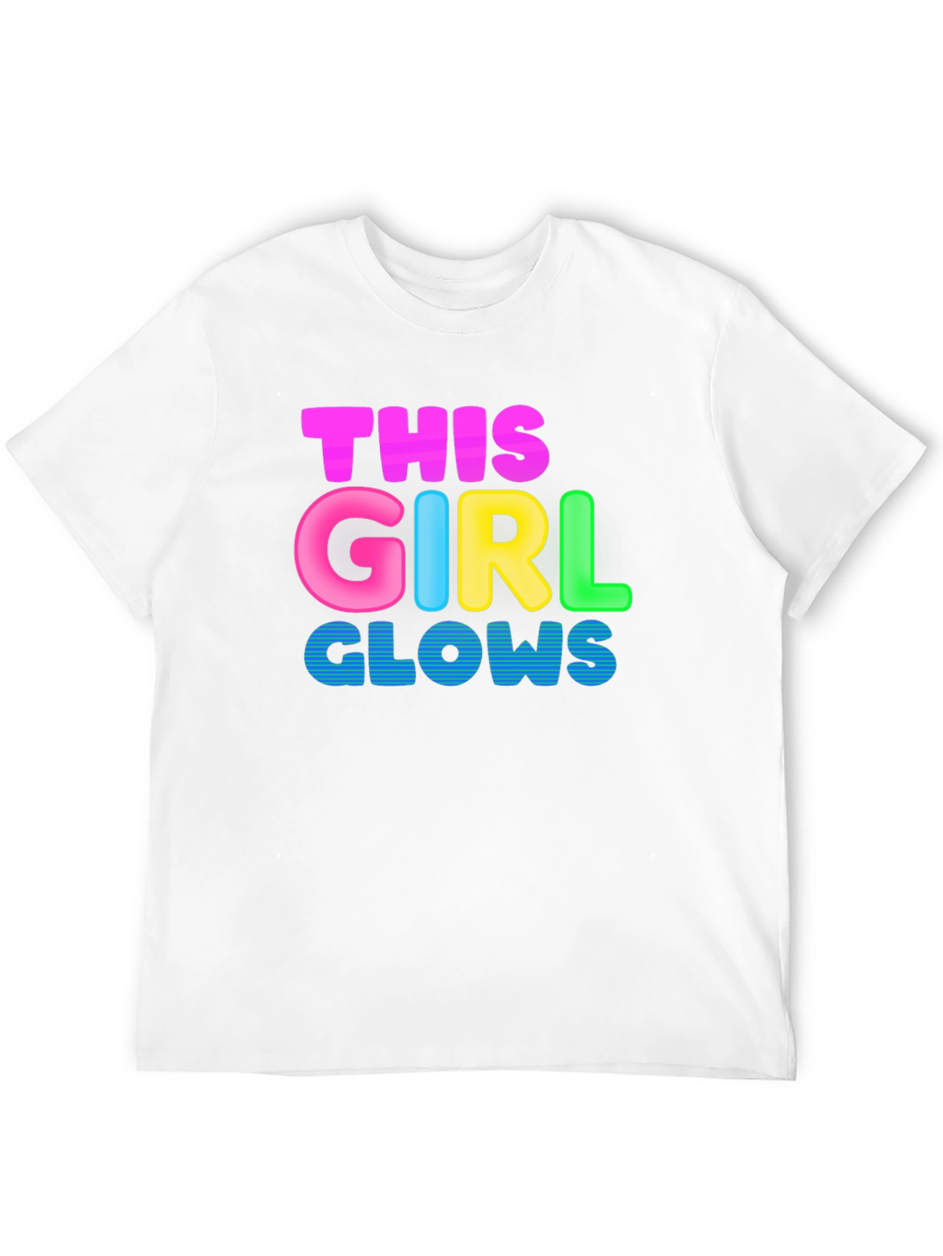 Black This Girl Glows Black T-Shirt - Fun, Colorful Design view 12