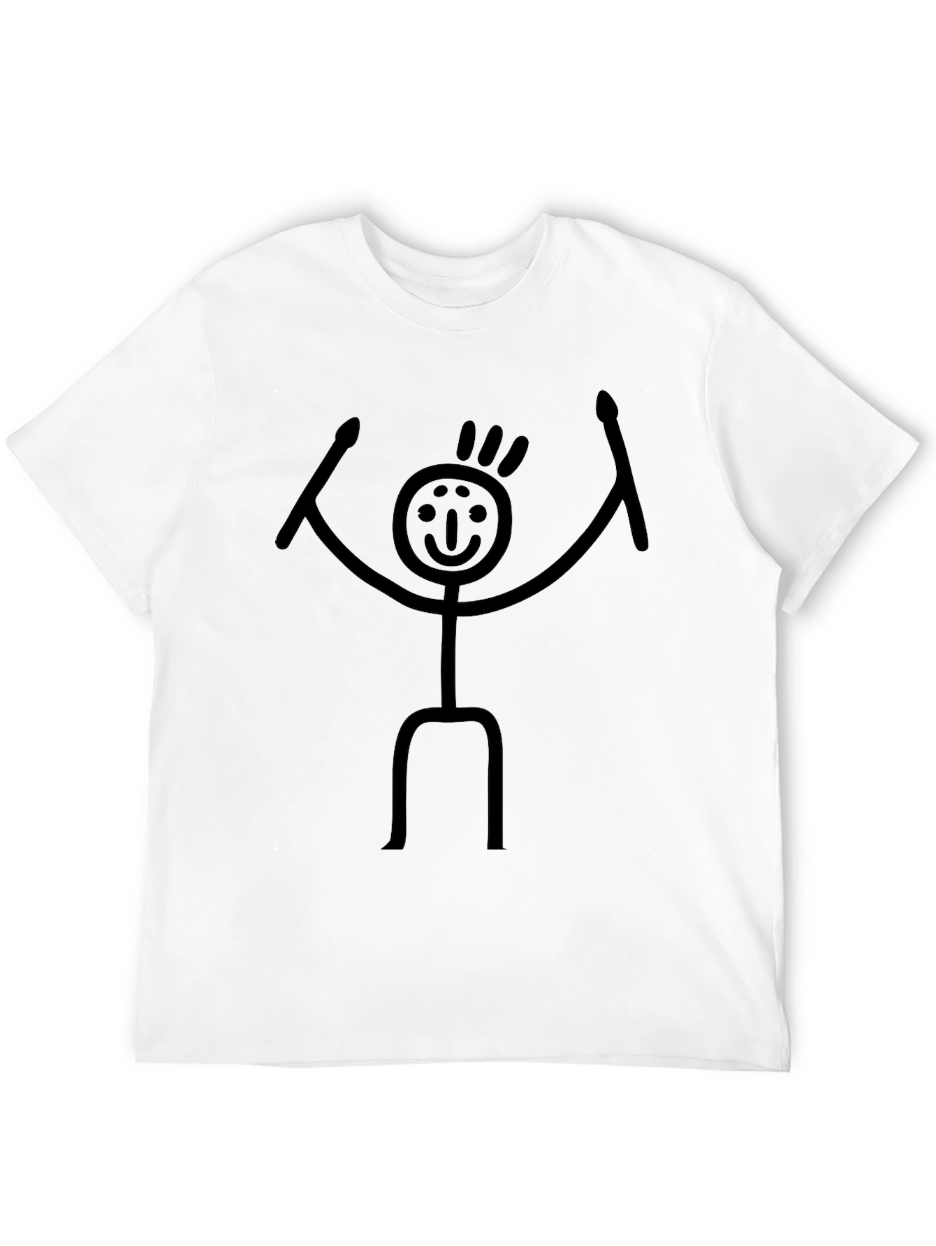 Black Drummer Stick Figure Graphic T-Shirt - Black view 12