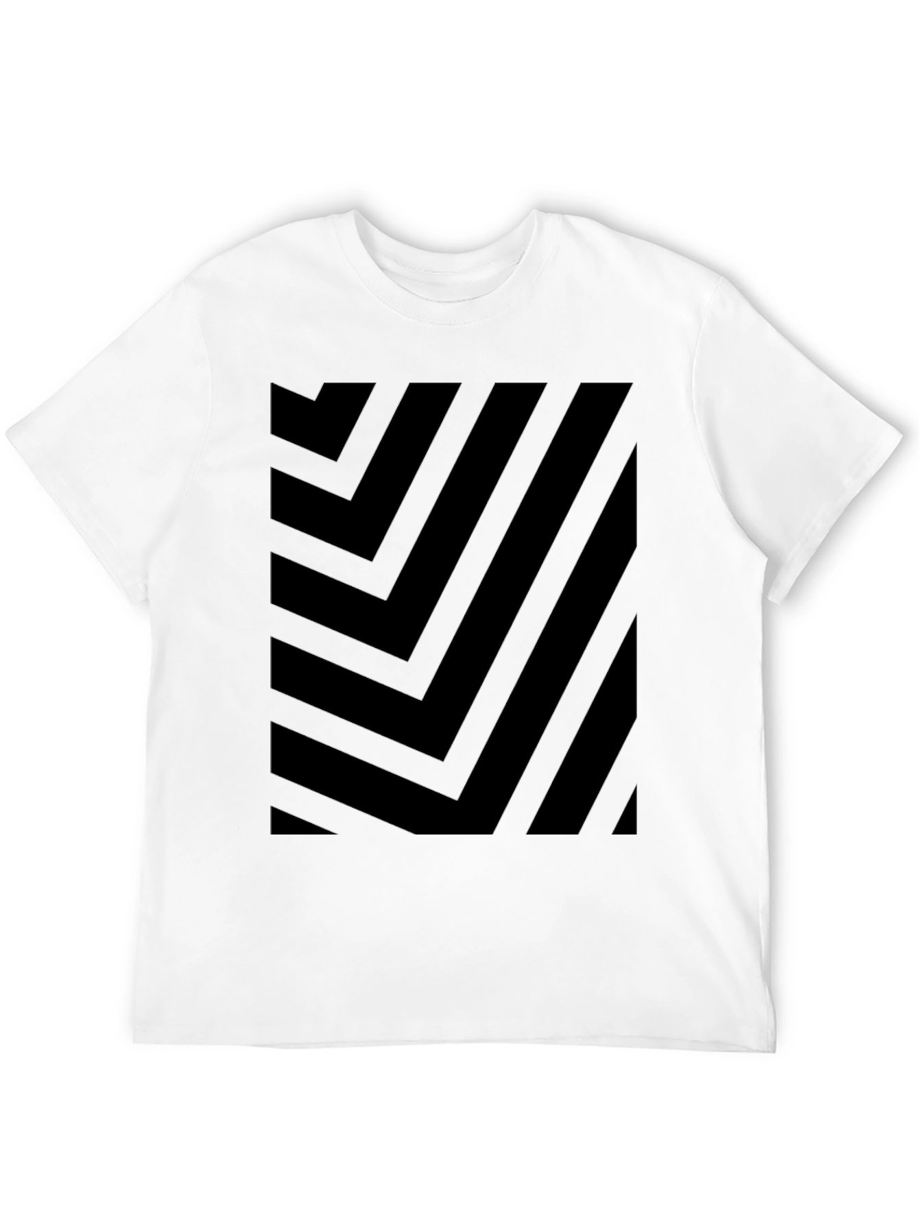 Black Abstract Geometric Pattern Black T-Shirt view 12