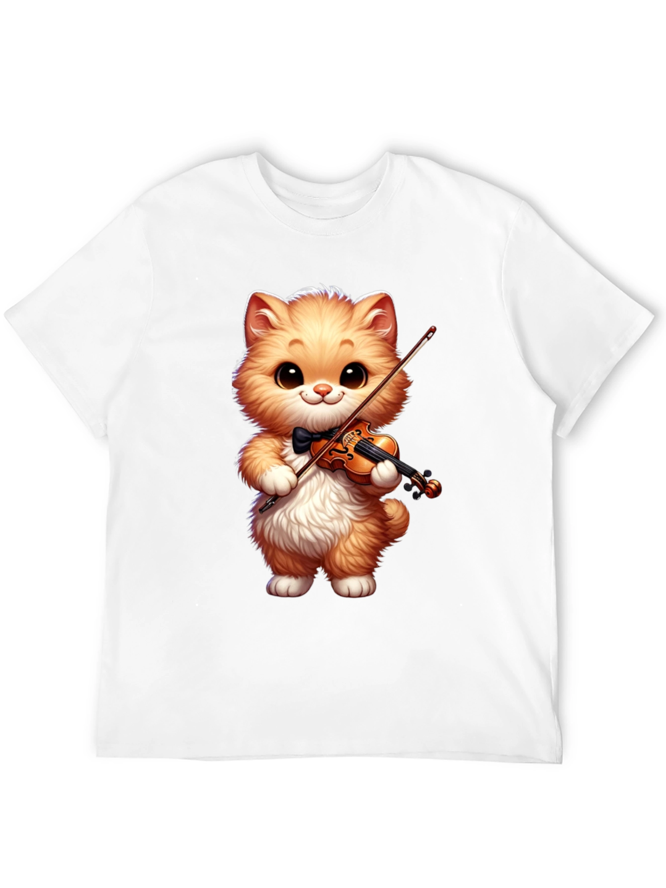Black Cat Violinist Black T-Shirt view 12
