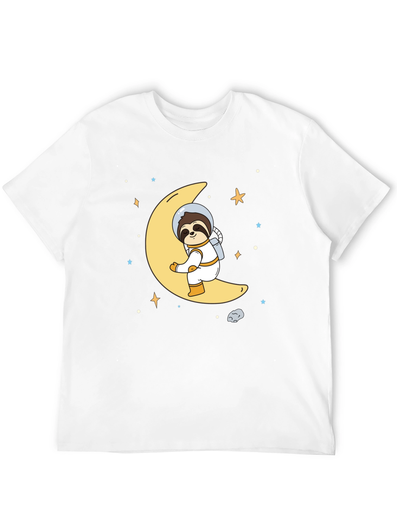 Black Astronaut Sloth on Moon Graphic T-Shirt view 12