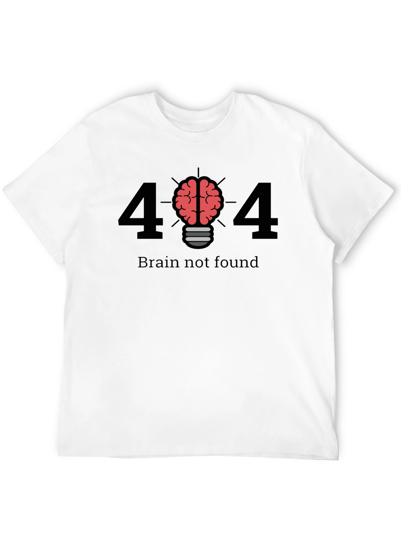 Black Brain Not Found T-Shirt - Error 404 Funny Geek Tee view 12