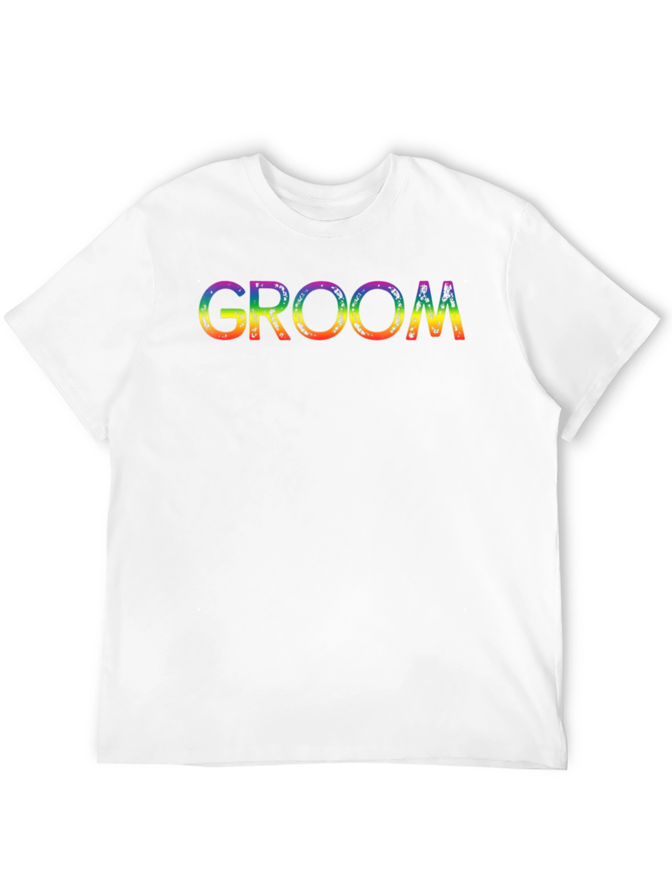 Black Groom Rainbow Text Black T-Shirt view 12