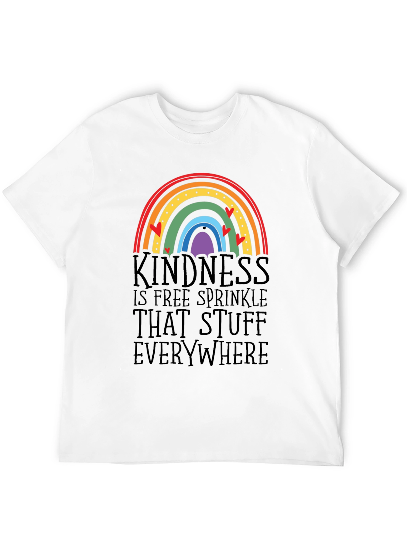 Black Kindness Rainbow Graphic Tee - Spread the Love! view 12